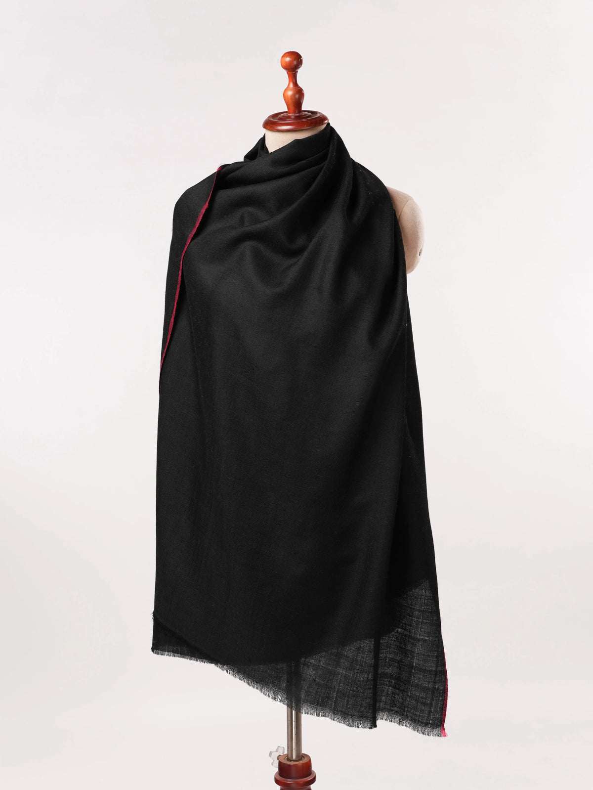 Black Red Soft Handwoven Pashmina Shawl