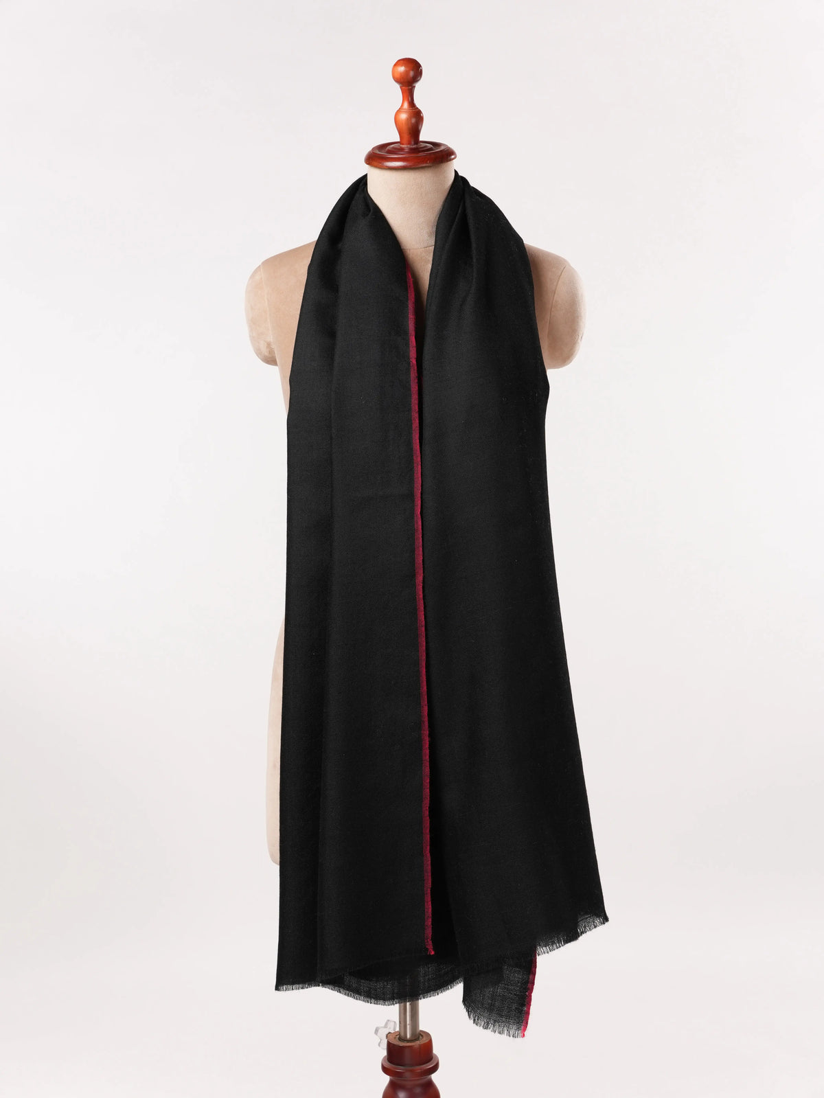 Black Red Soft Handwoven Pashmina Shawl