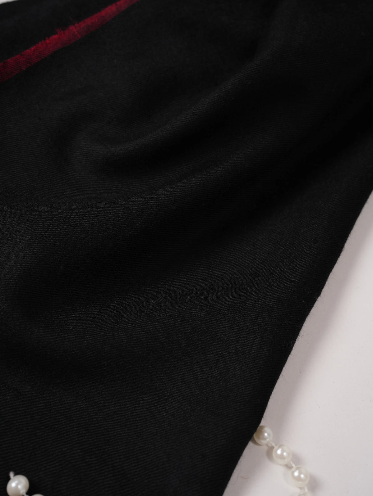 Black Red Soft Handwoven Pashmina Shawl
