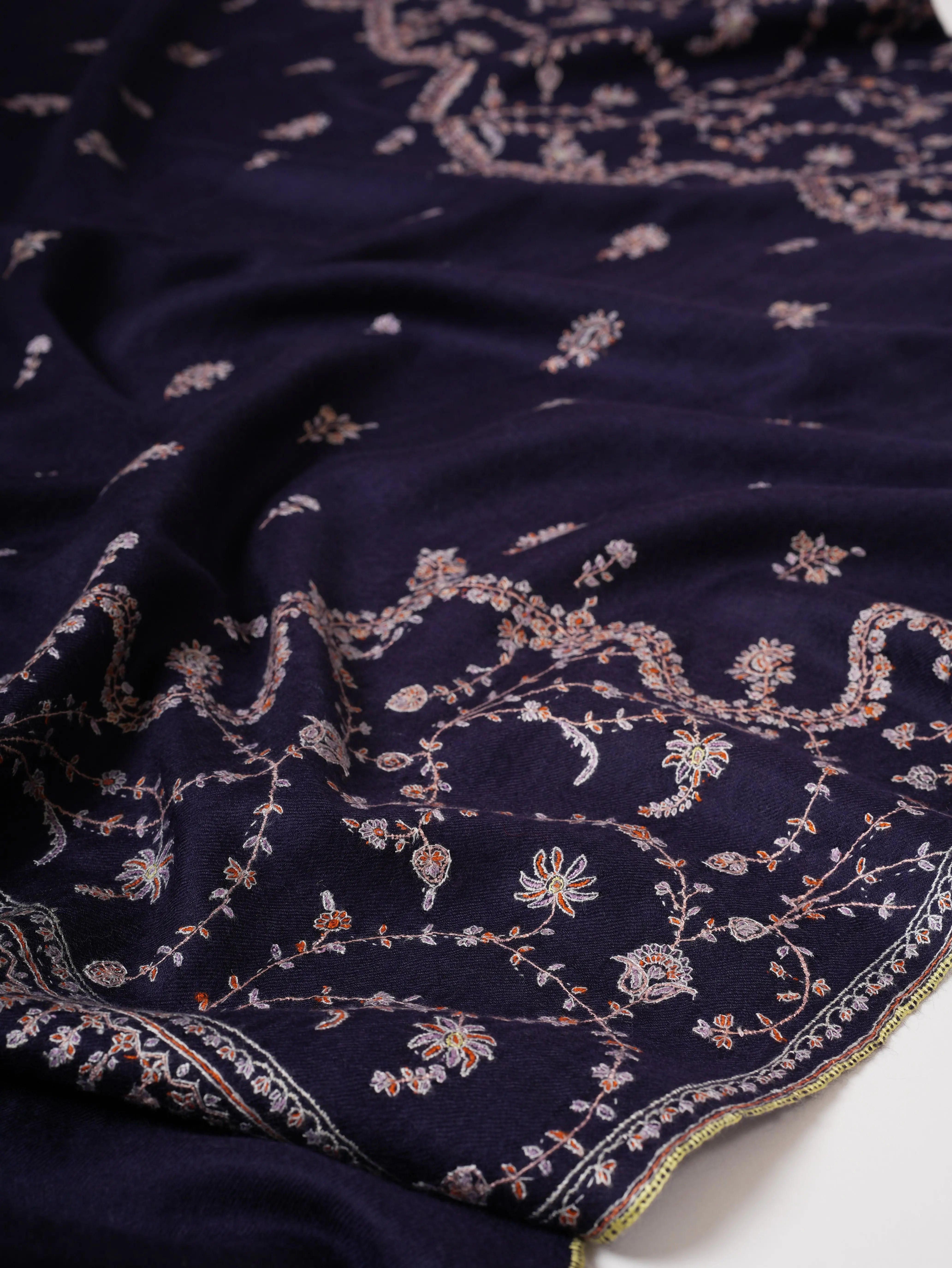 Handwoven Embroidered Indian Kashmiri Pashmina Shawl Shahkaar