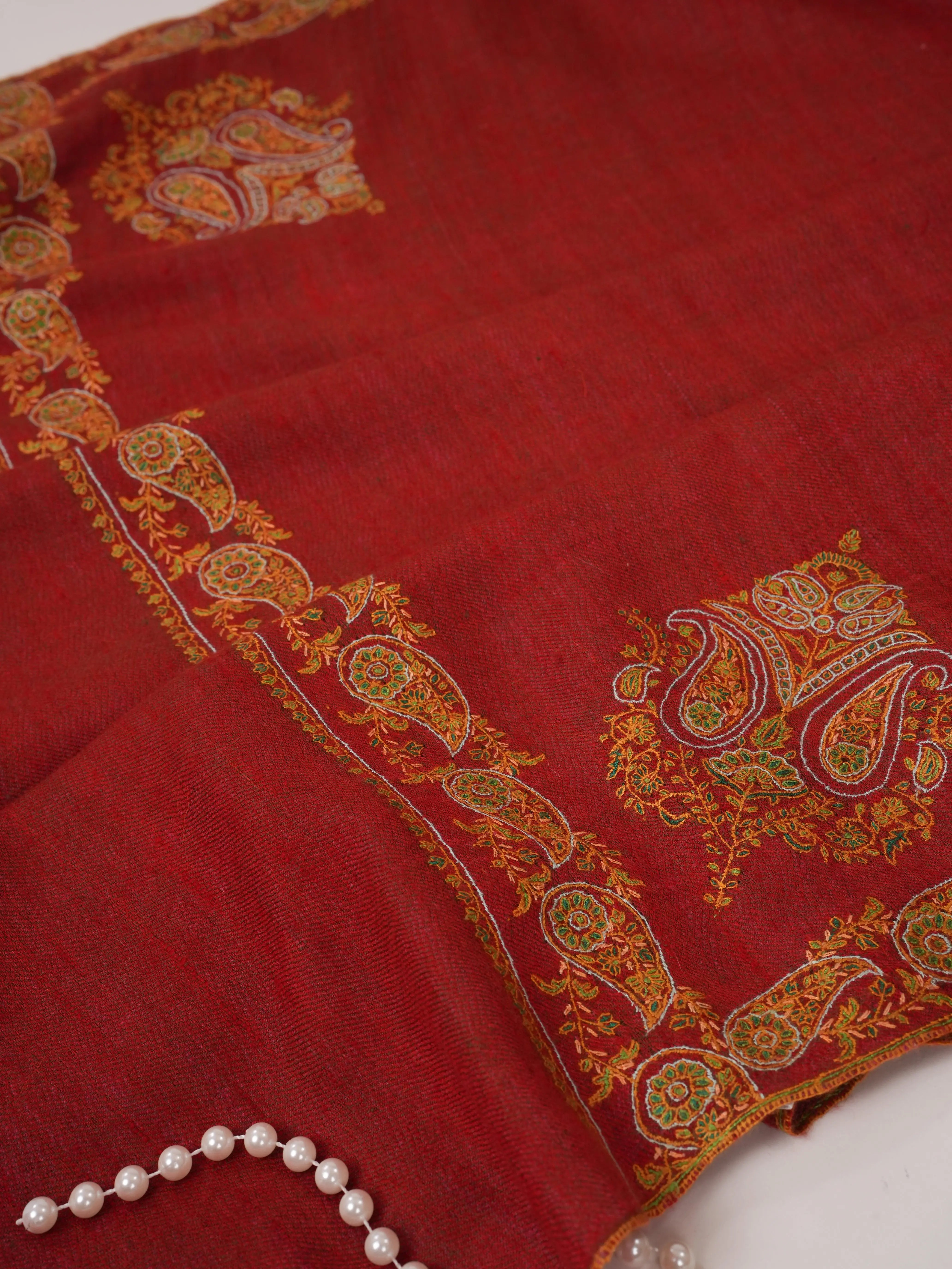 Two Tone Pure Pashmina Shawl with Neemdaur Hand Embroidery Shahkaar.com