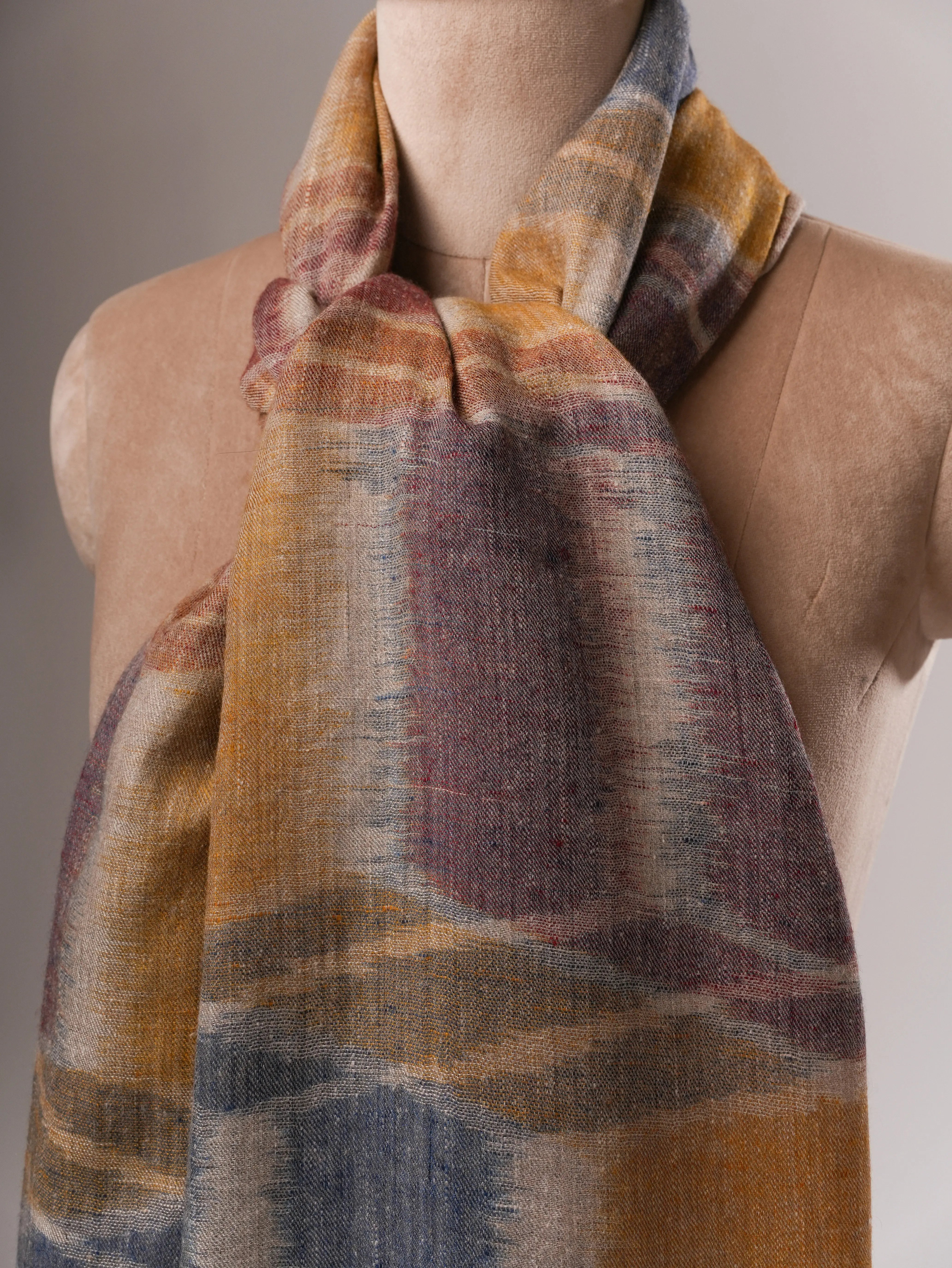 Contemporary Handloom Ikat Pashmina Shawl