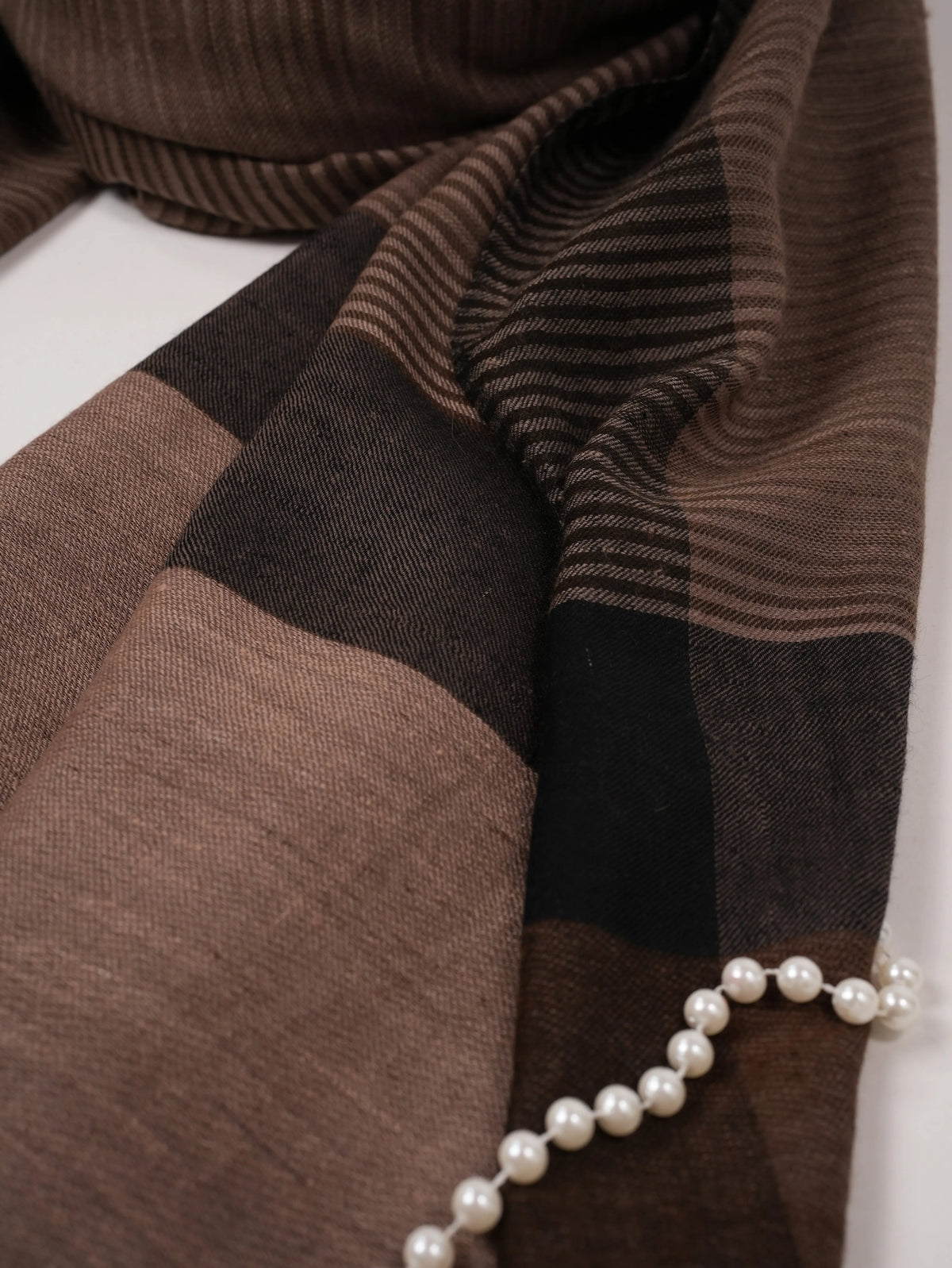 Classic Dual Shade Handwoven Striped Pashmina Shawl