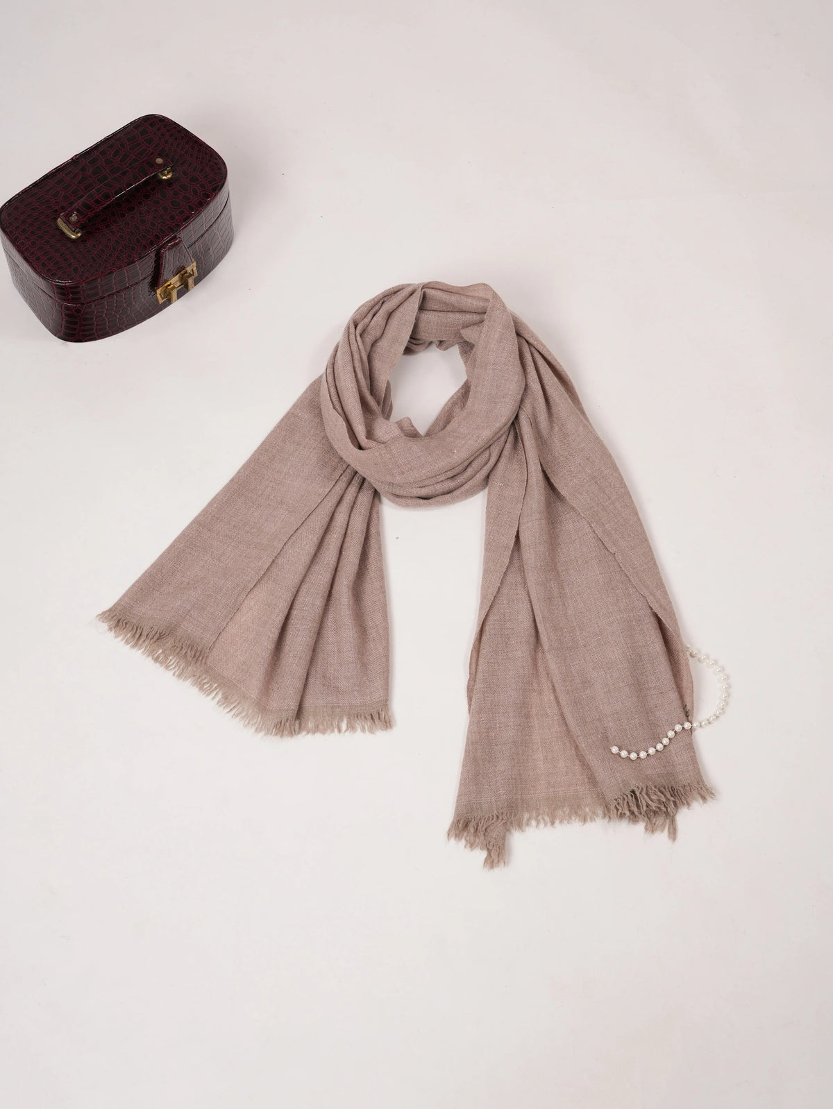 Handwoven Soft Cashmere Handspun Scarf in Cross Shade