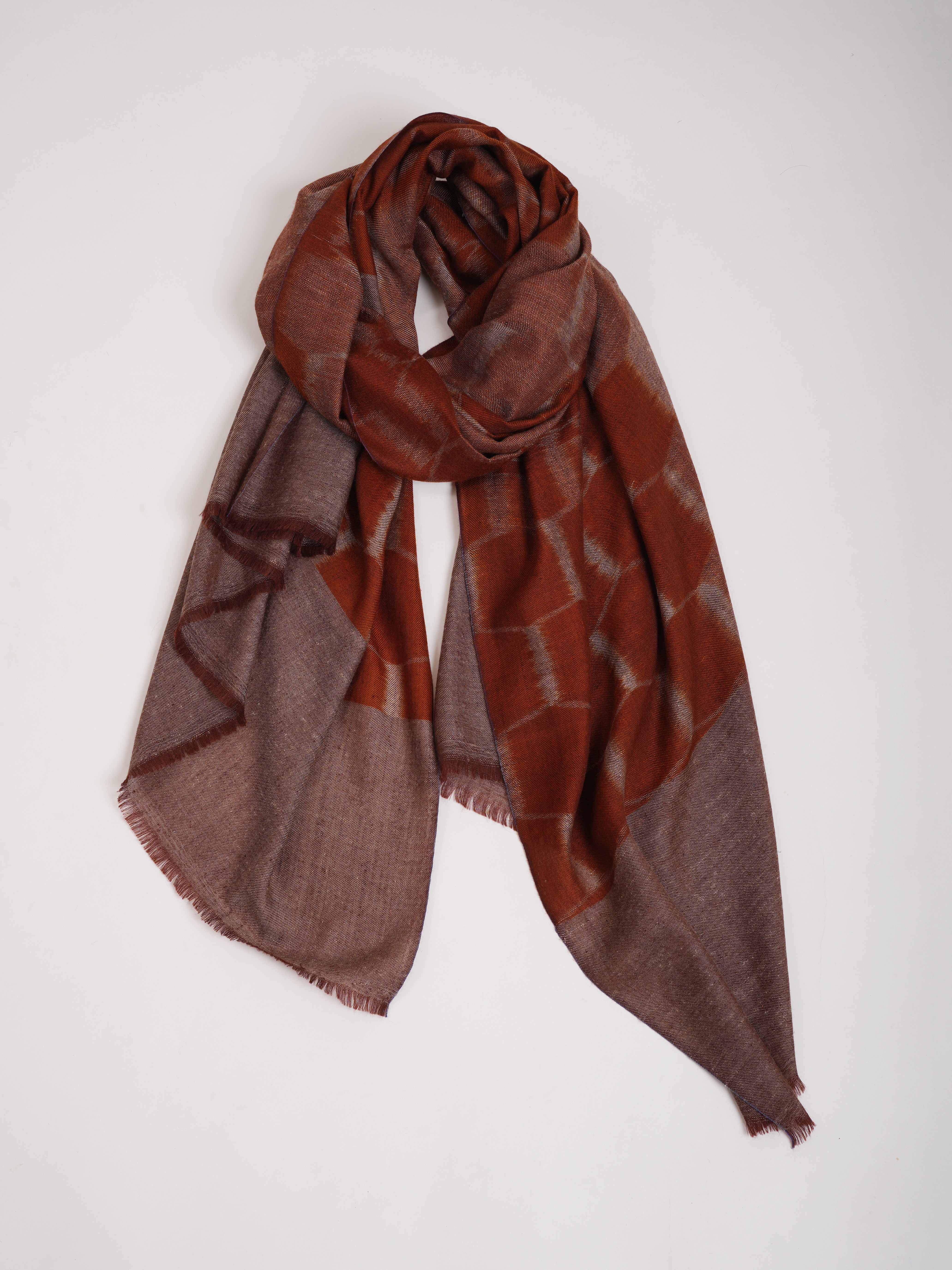 Burnt Orange Handwoven Pashmina Shawl