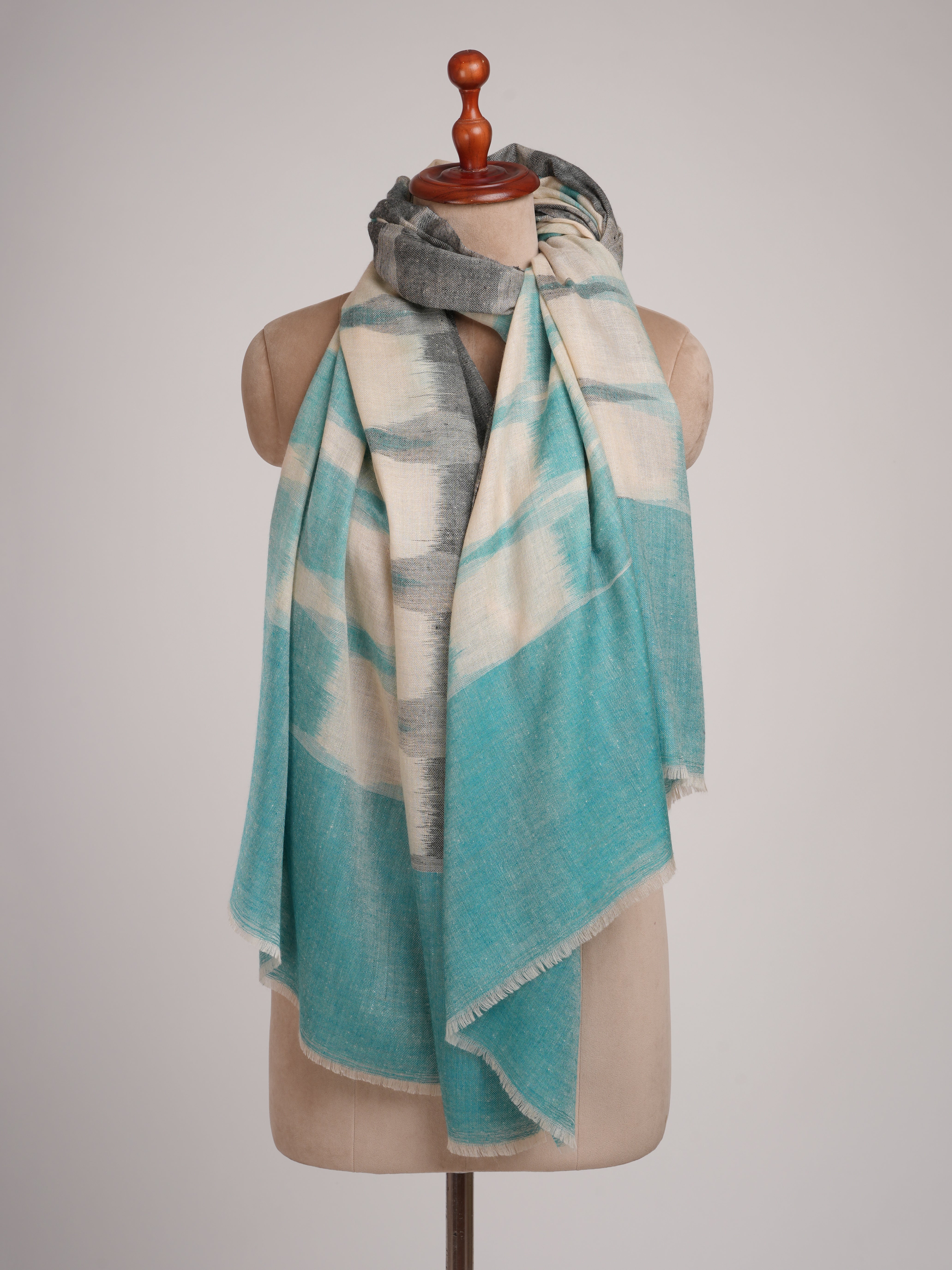 Artic Blue Handwoven Pashmina Shawl