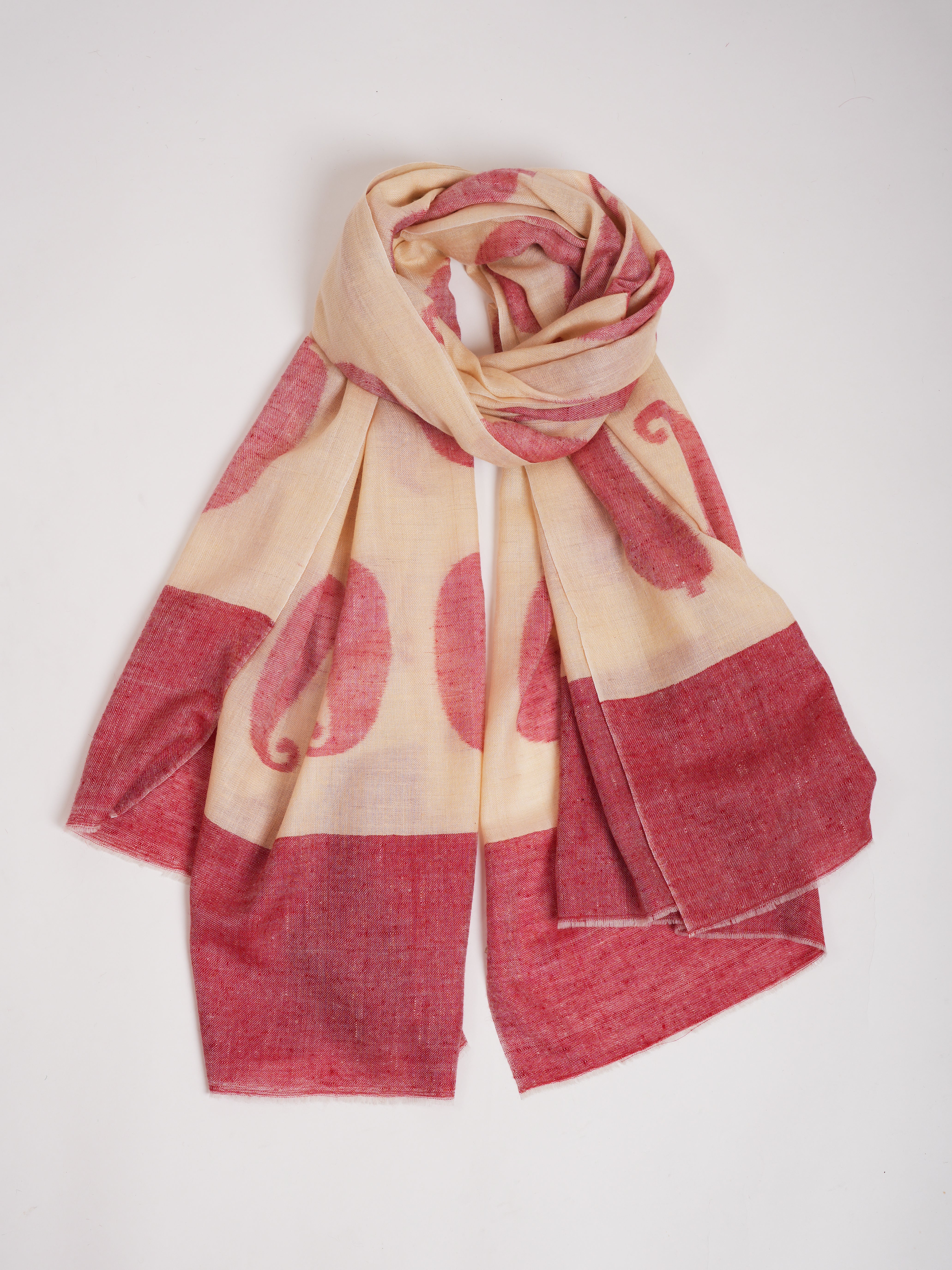 Ikat Paisley Handwoven Kashmiri Pashmina Shawl
