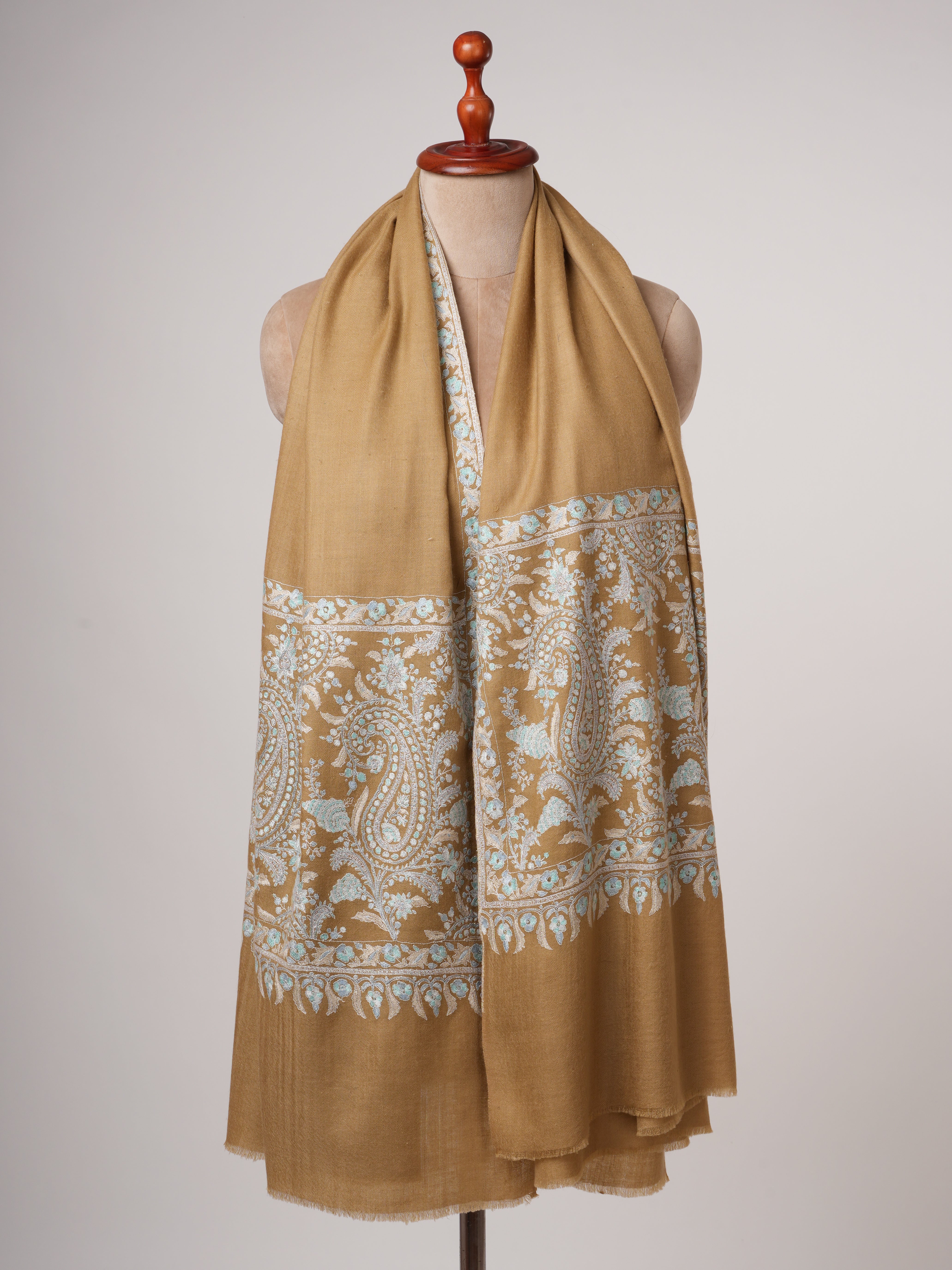 Handloomed Paisley Palla Embroidered Pashmina Shawl – Timeless Elegance