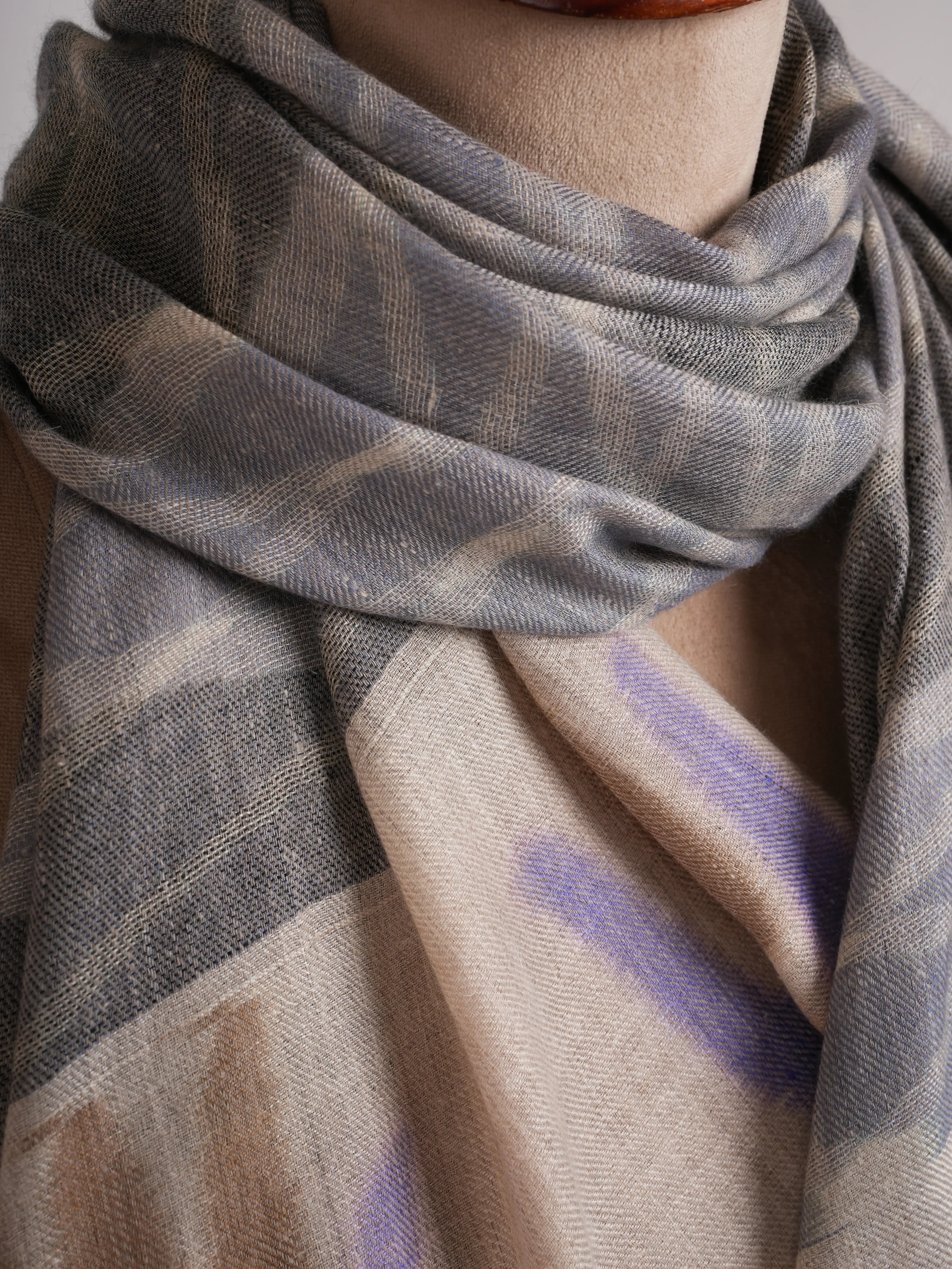 Pure Cashmere Featherlight Ikat Handloomed Scarf