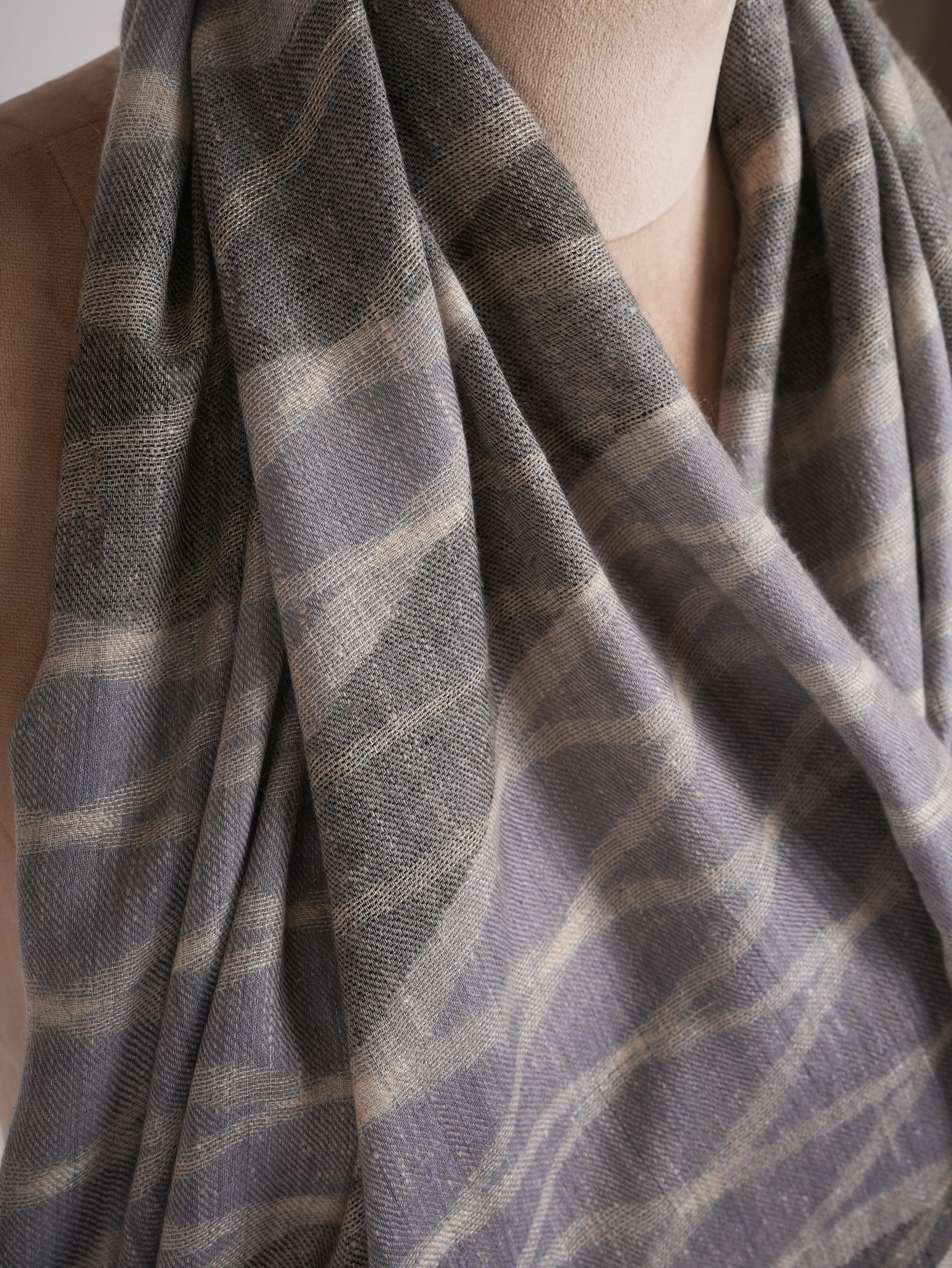 Pure Cashmere Featherlight Ikat Handloomed Scarf