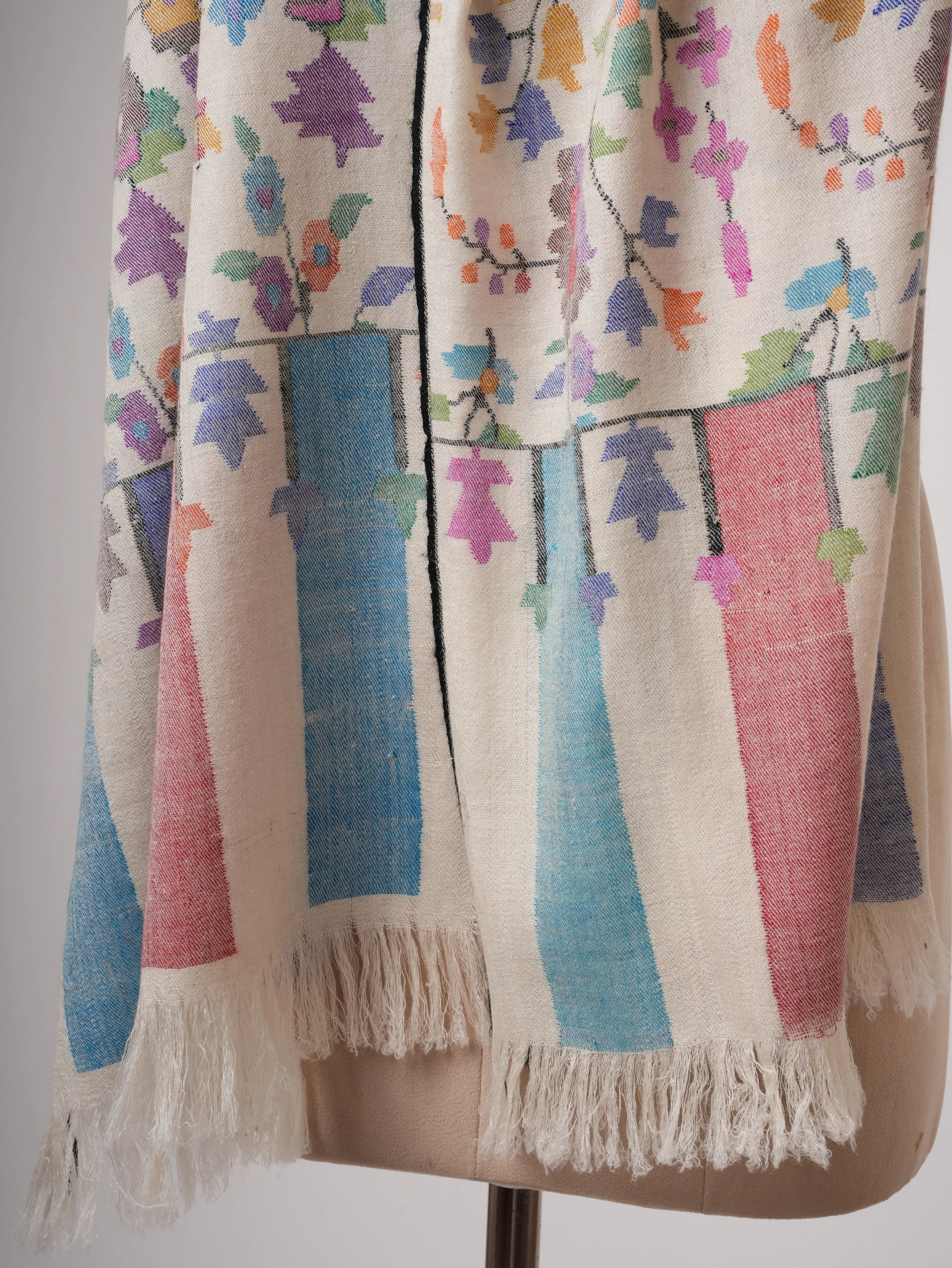 Artisan Crafted Indian Kani Handloomed Pashmina Scarf Shahkaar