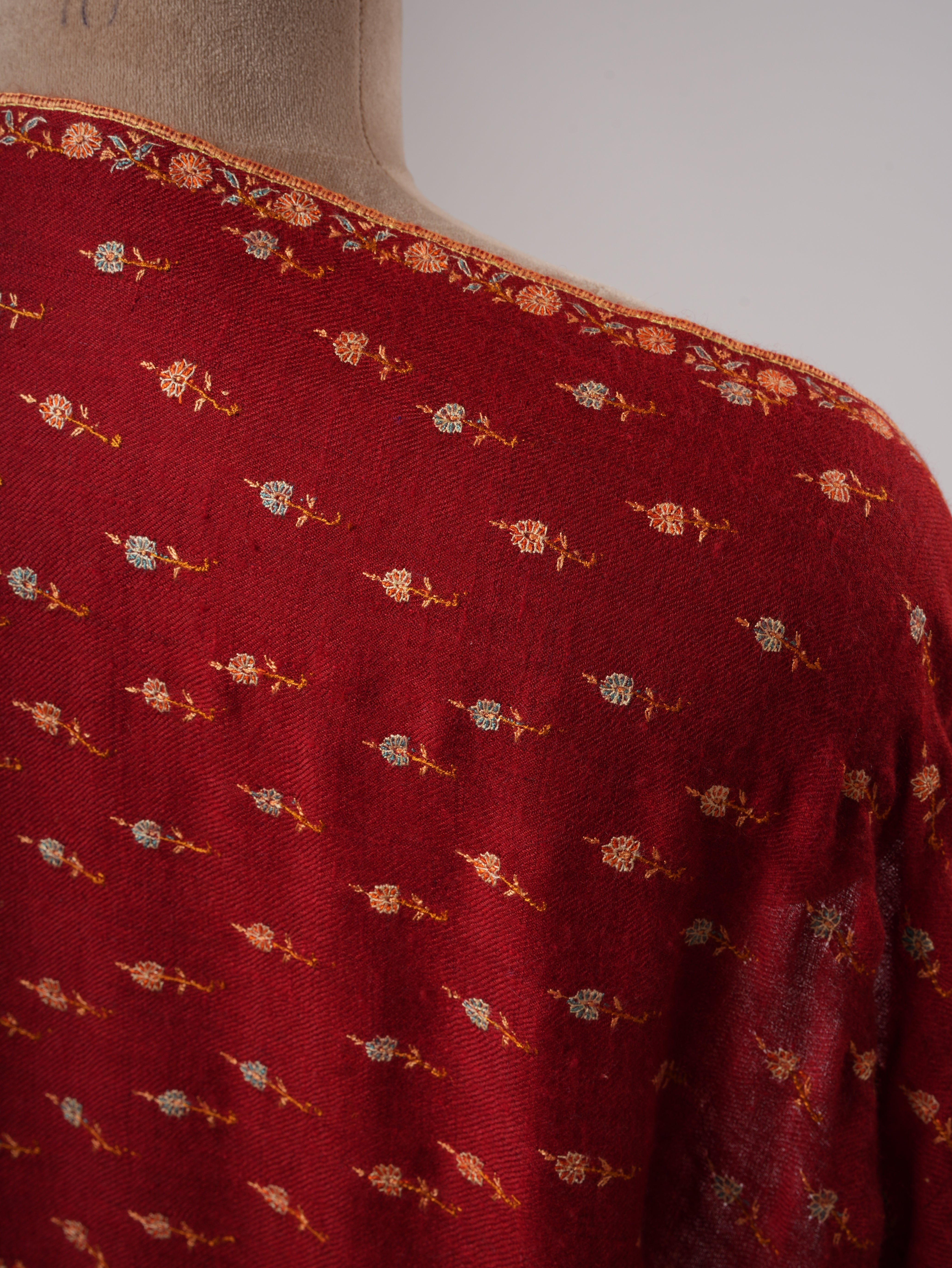 Machie Buteh Embroidered Soft Shahkaar Pashmina Shawl Shahkaar