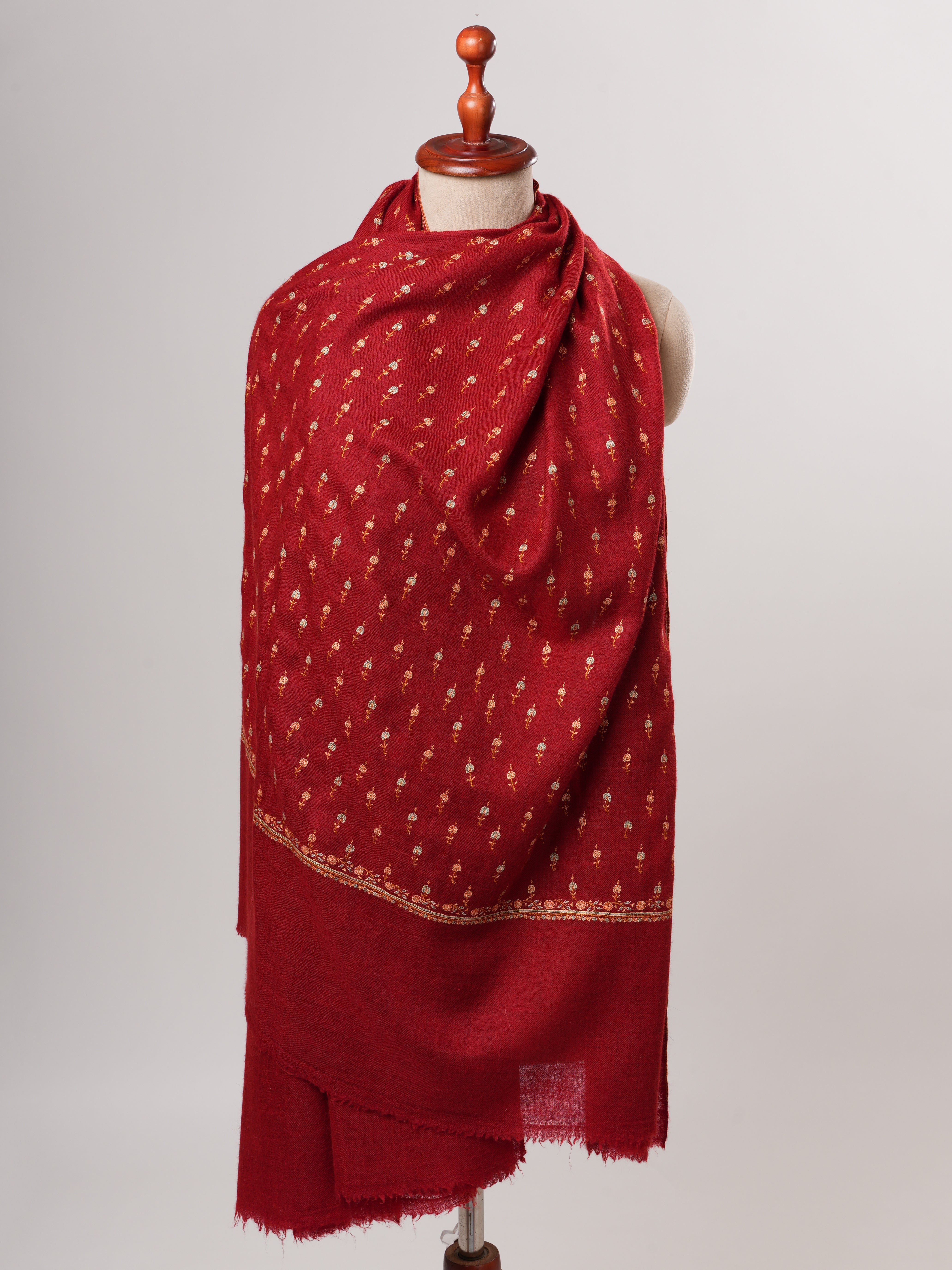 Machie Buteh Embroidered Soft Shahkaar Pashmina Shawl Shahkaar