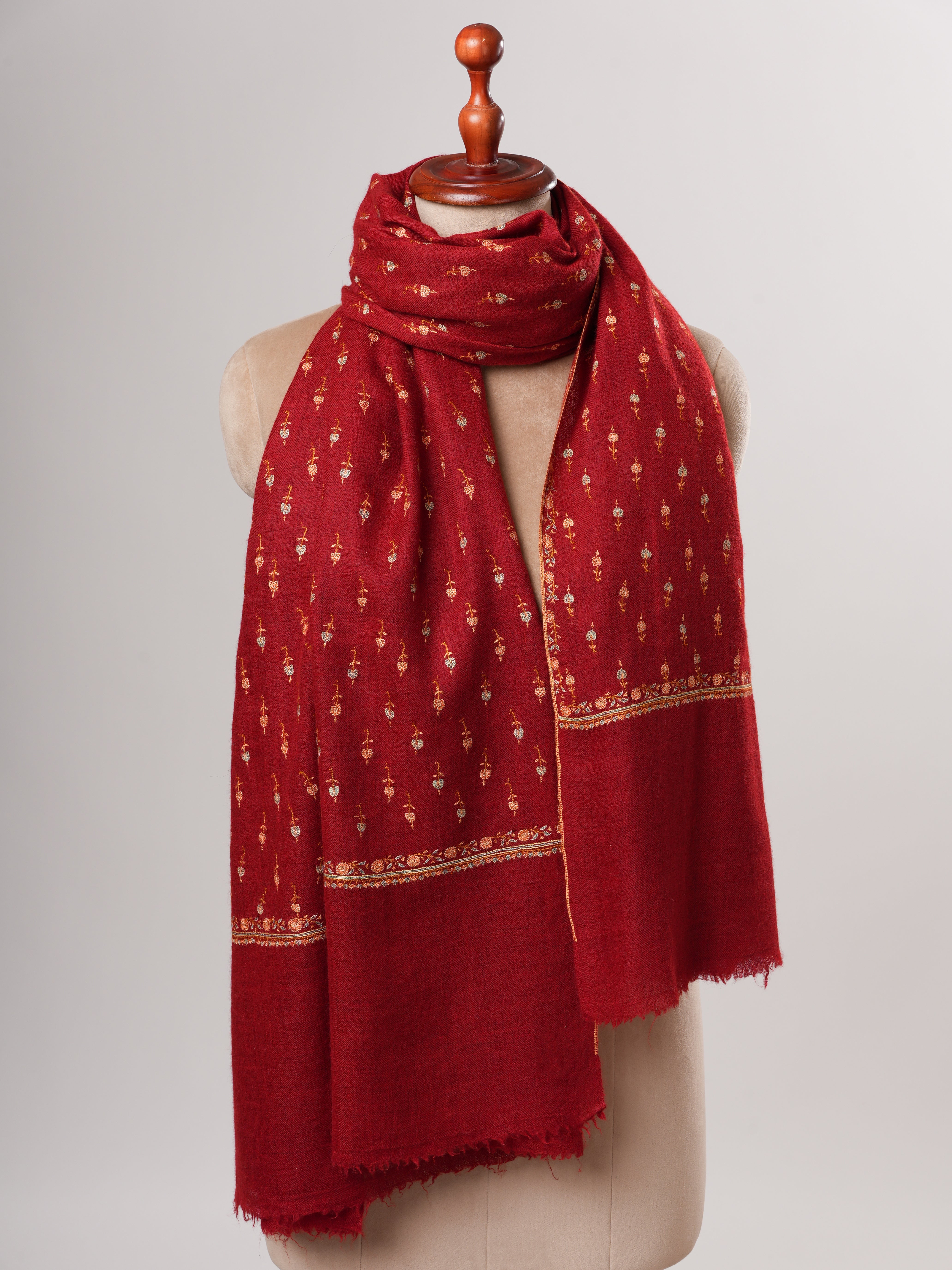 Machie Buteh Embroidered Soft Shahkaar Pashmina Shawl Shahkaar