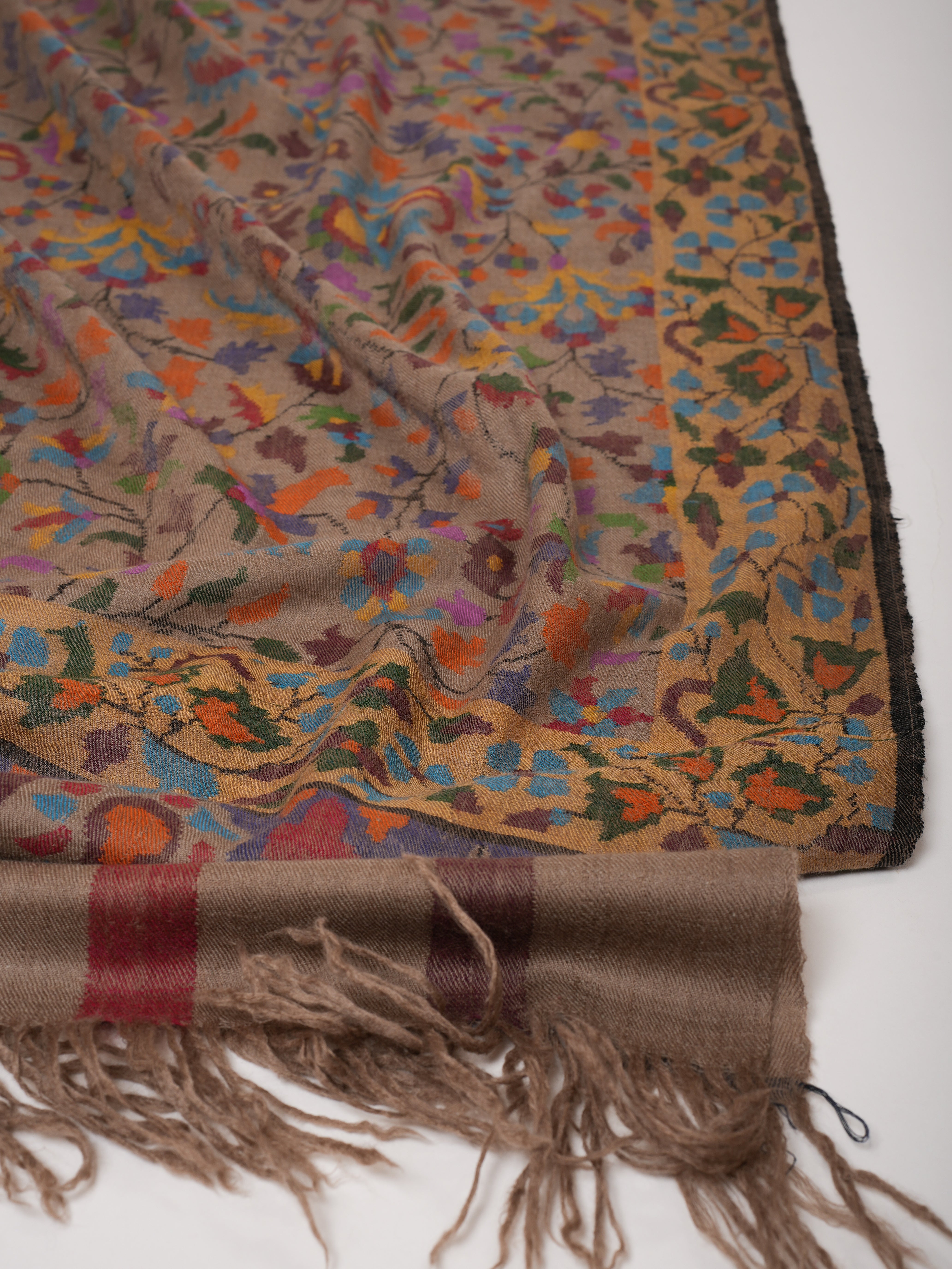 Toosh Color Kani Pashmina Shawl with Intricate Handwoven Motifs