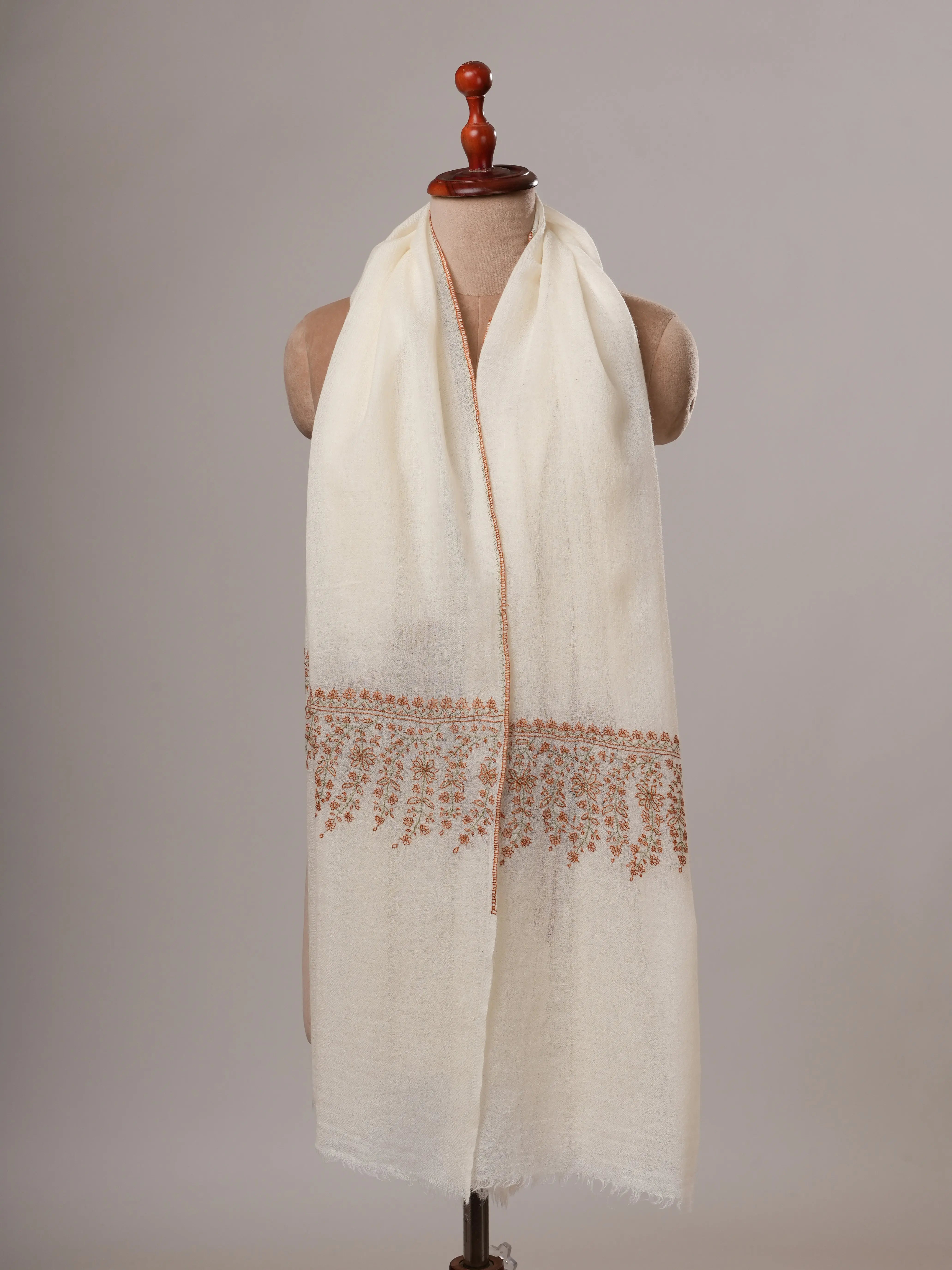 Sozni Palla Embroidered Lightweight Boiled Wool Shawl Shahkaar