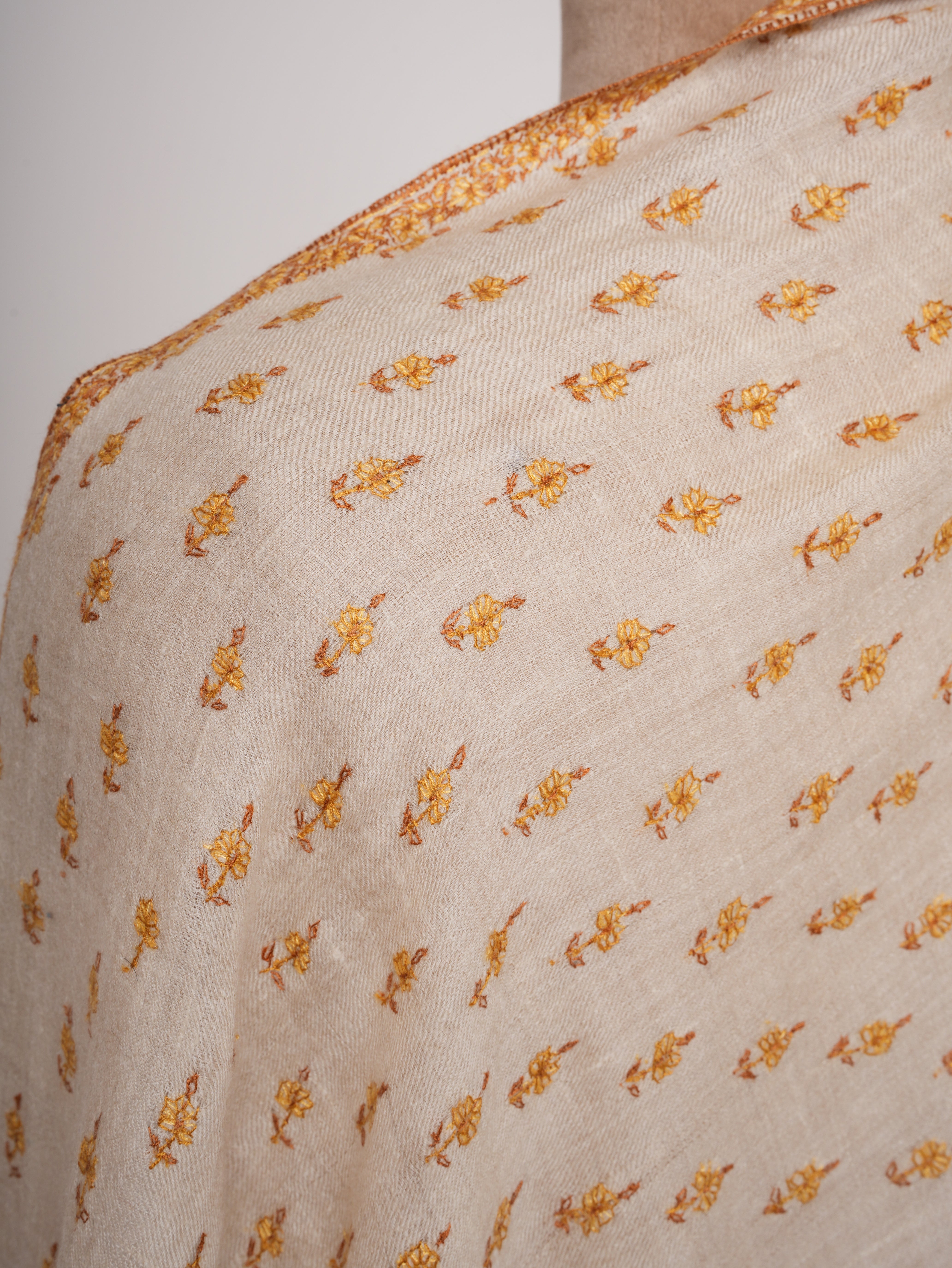 Baby Soft Cashmere Scarf with Hand Embroidery
