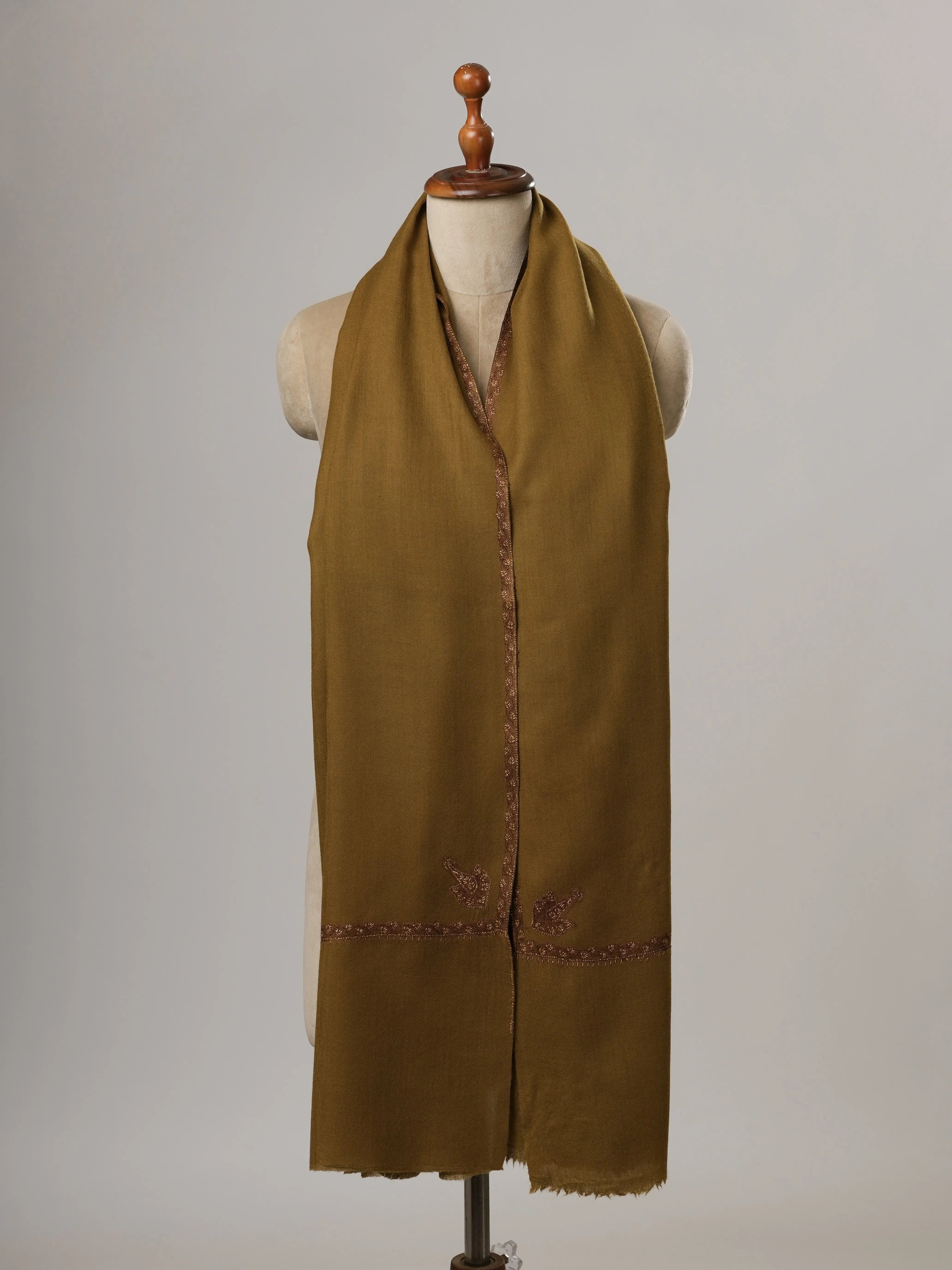 Bail Hand Embroidered Fine Wool Indian Shawl Shahkaar