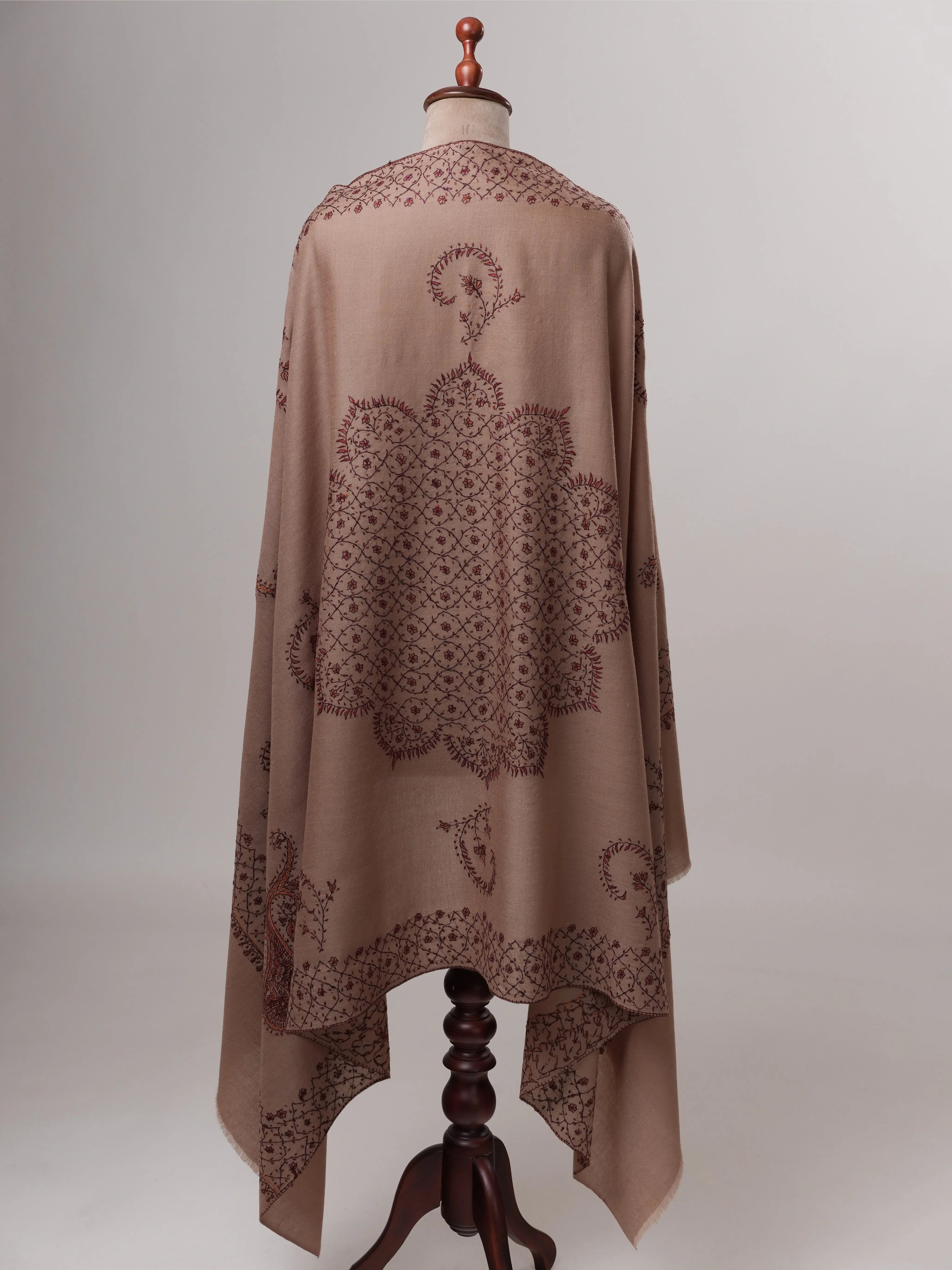 Fine Wool Indian Shawl with Hand Embroidery Shahkaar