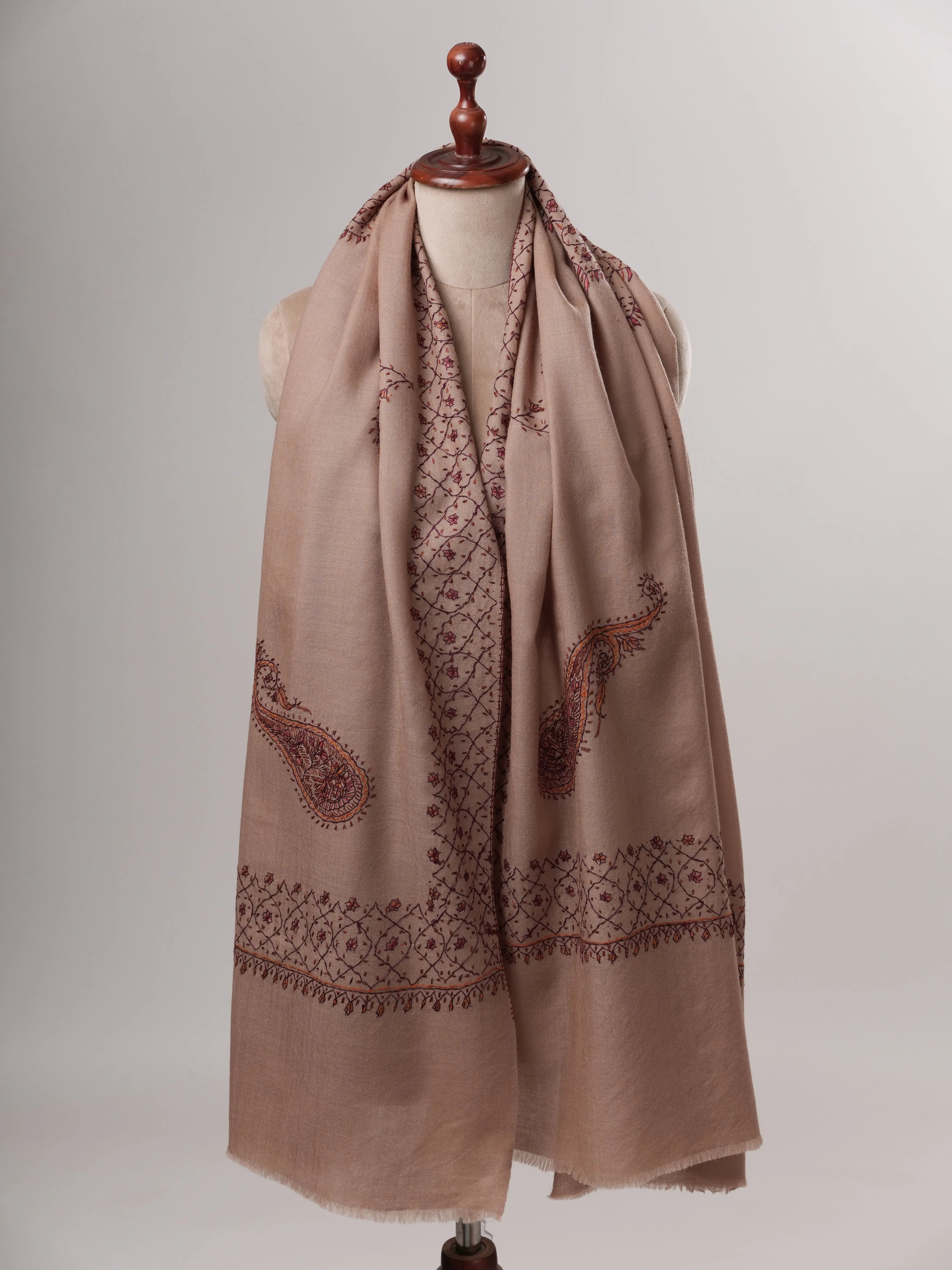 Fine Wool Indian Shawl with Hand Embroidery Shahkaar