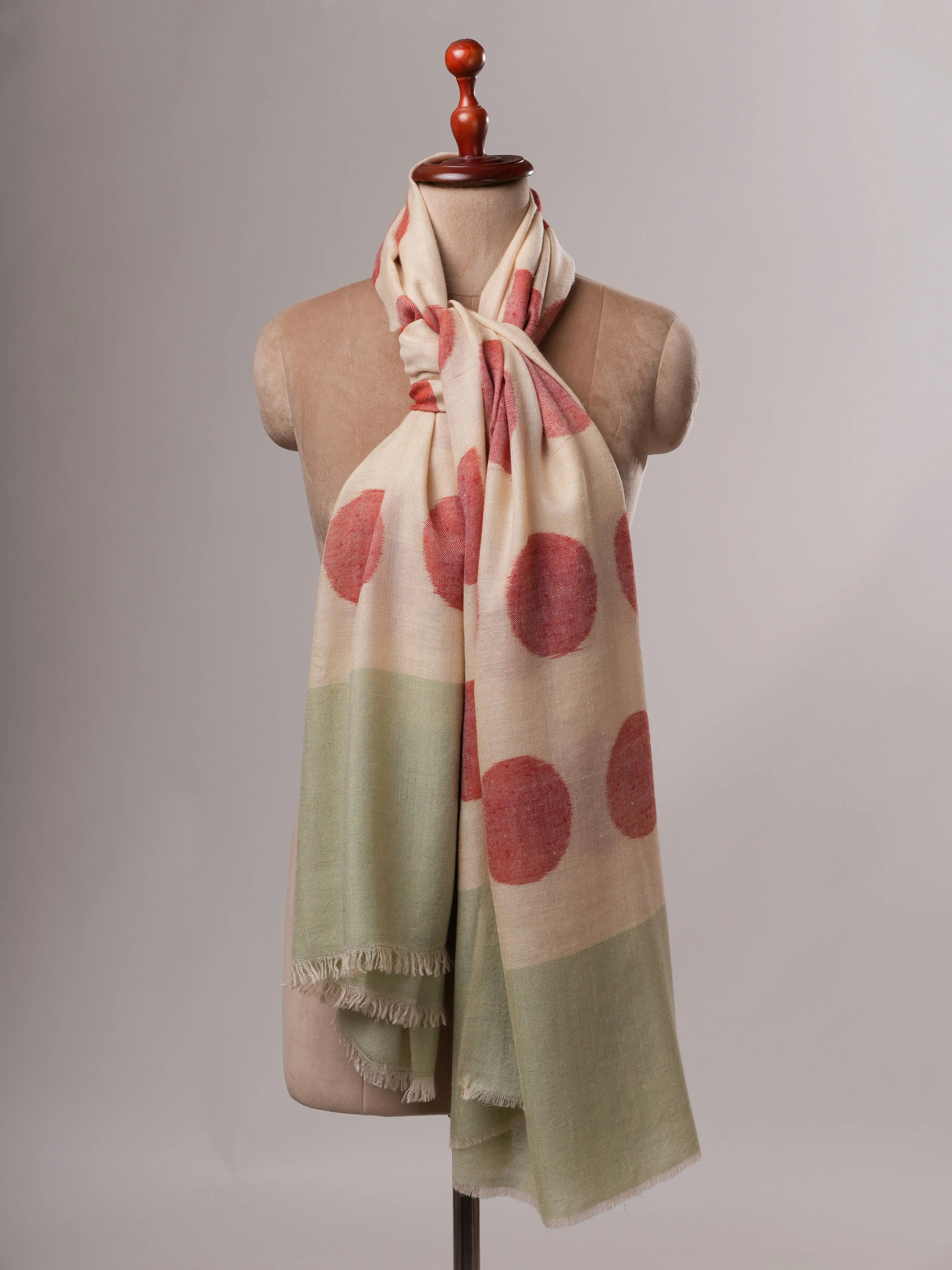 Handwoven Pashmina Shawl with Circular Ikat Weaving Shahkaar
