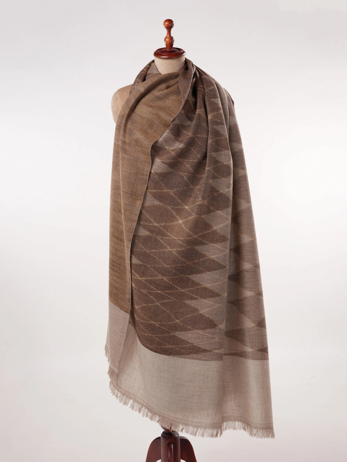 Oversized Handwoven Ikat Dual Shade Soft Pashmina Shawl