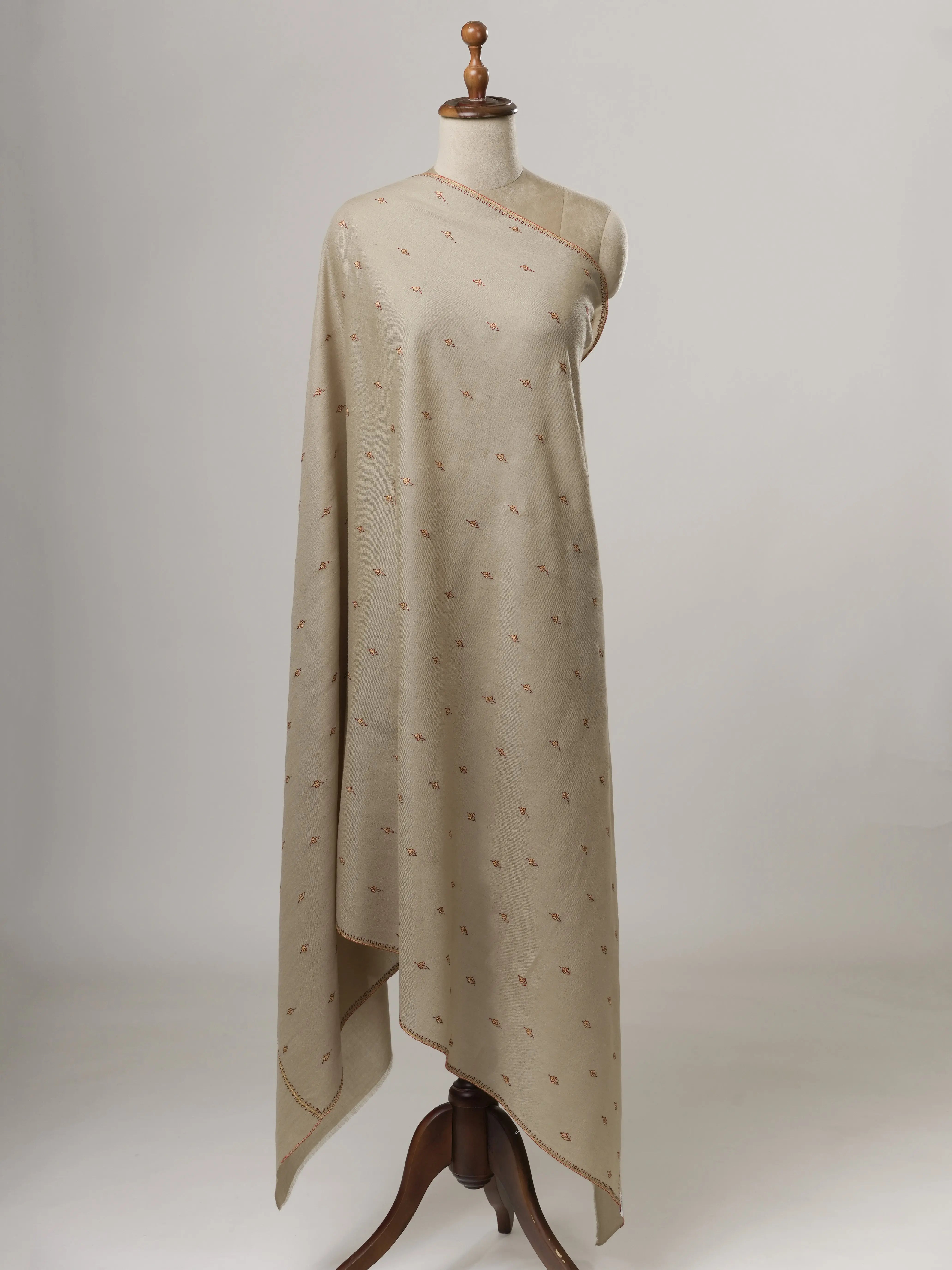 Fine Wool Shawl with Machie Booti Hand Embroidery Shahkaar