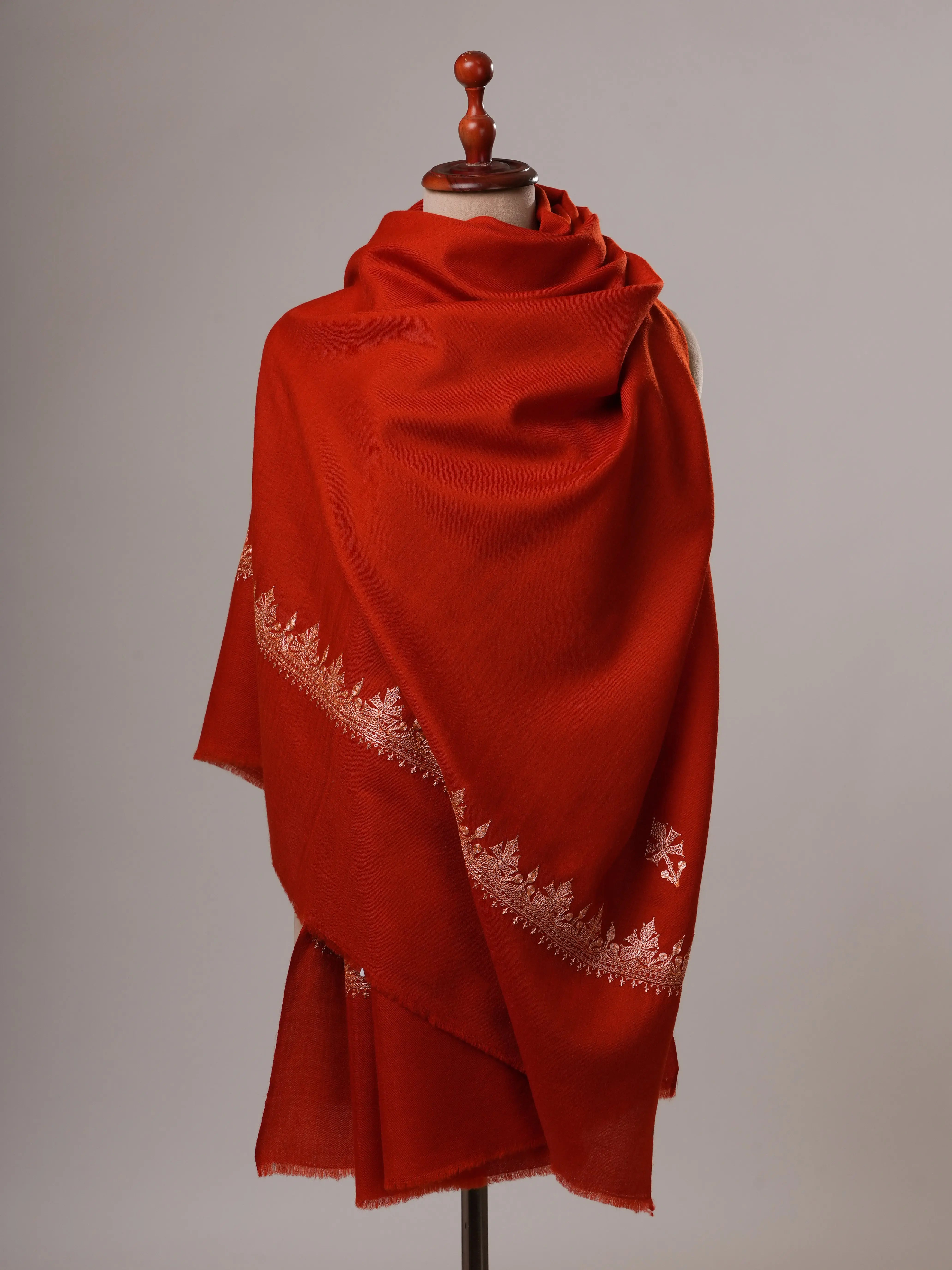 Hashia Tilla Hand Embroidered Fine Wool Kashmiri Shawl Shahkaar