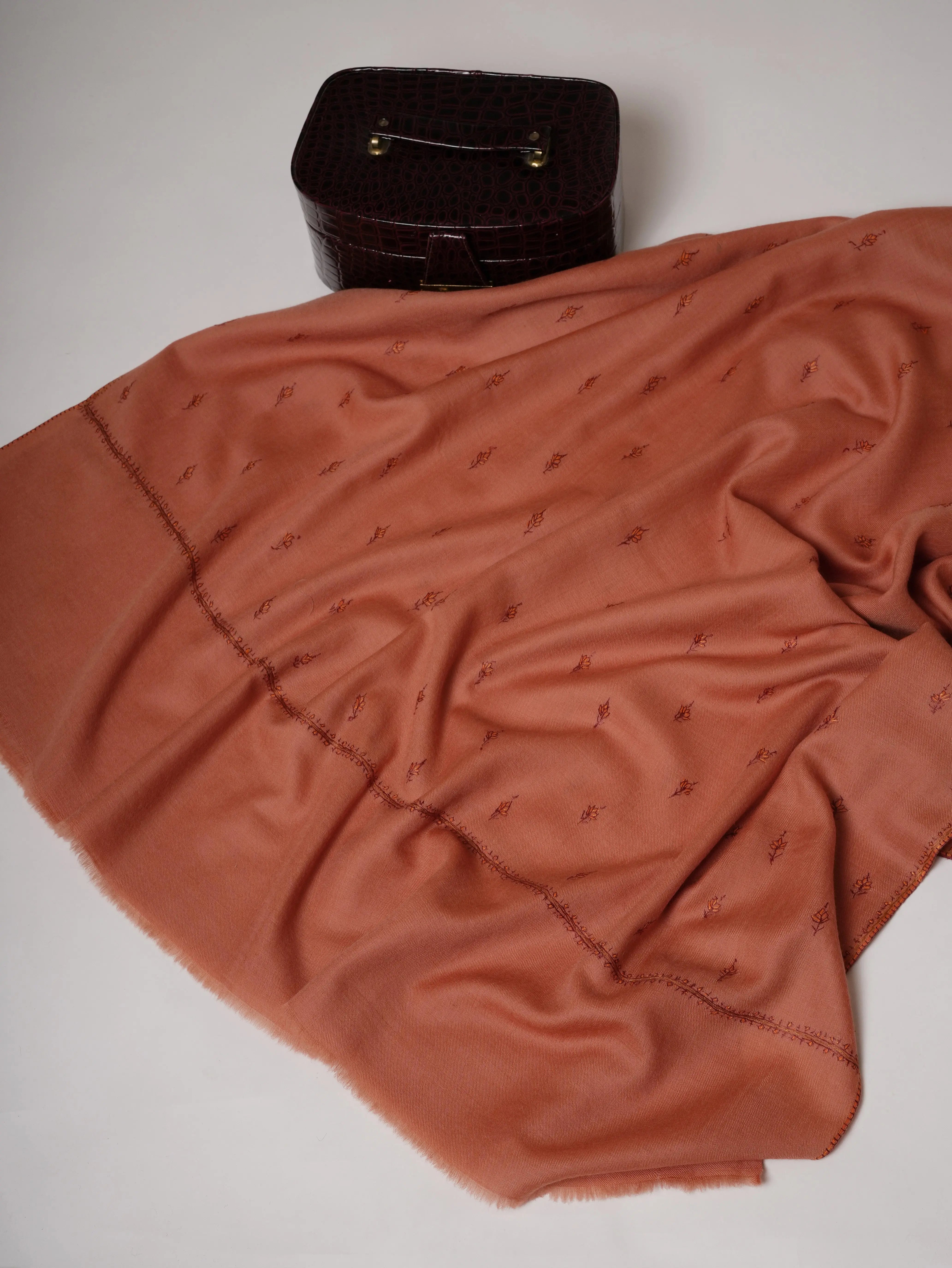 Fine Wool Hand Embroidered Machie Booti Kashmiri Shawl Shahkaar