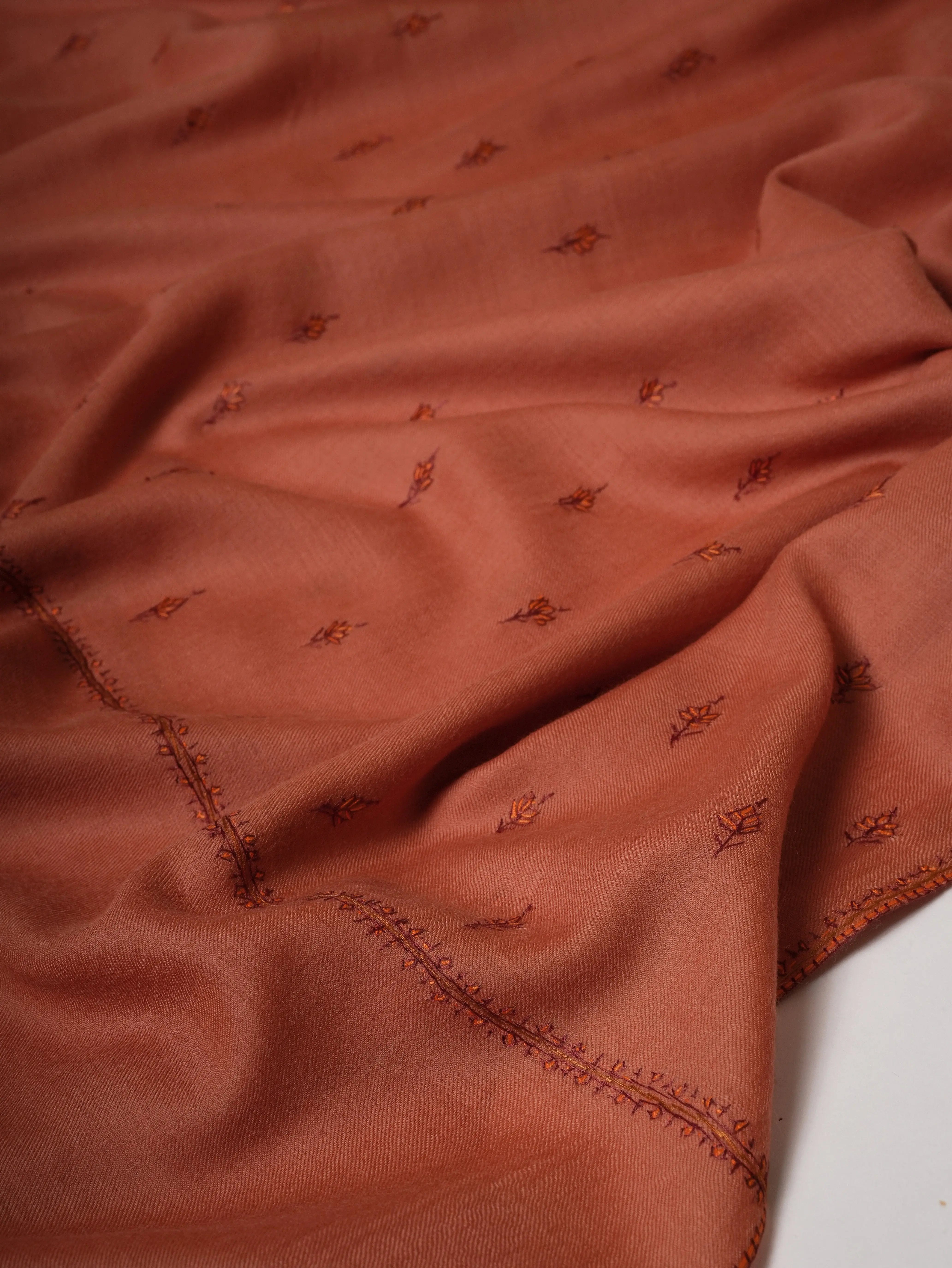 Fine Wool Hand Embroidered Machie Booti Kashmiri Shawl Shahkaar