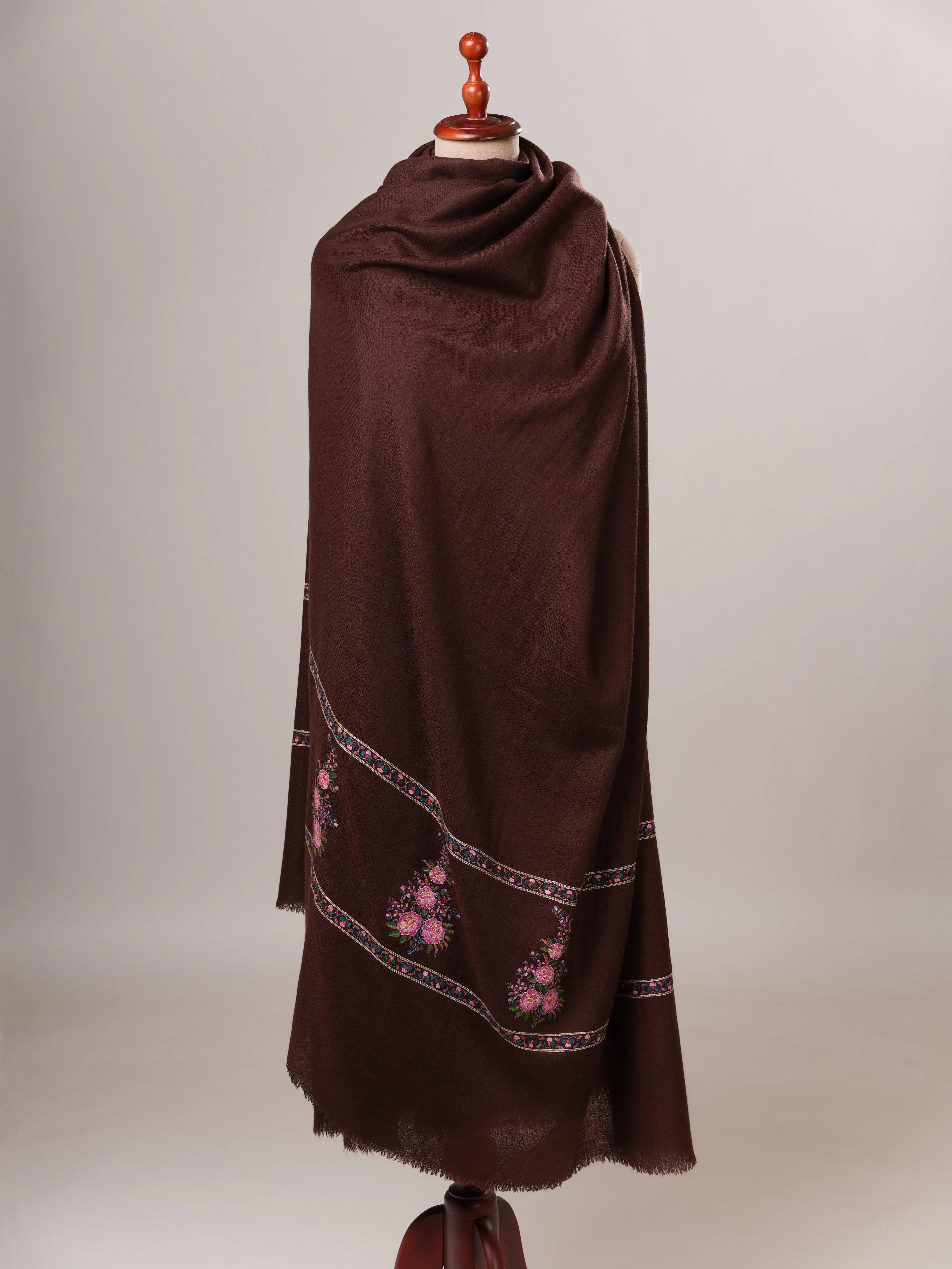 Oversized Floral Palla Hand Embroidered Pashmina Shawl Shahkaar Global