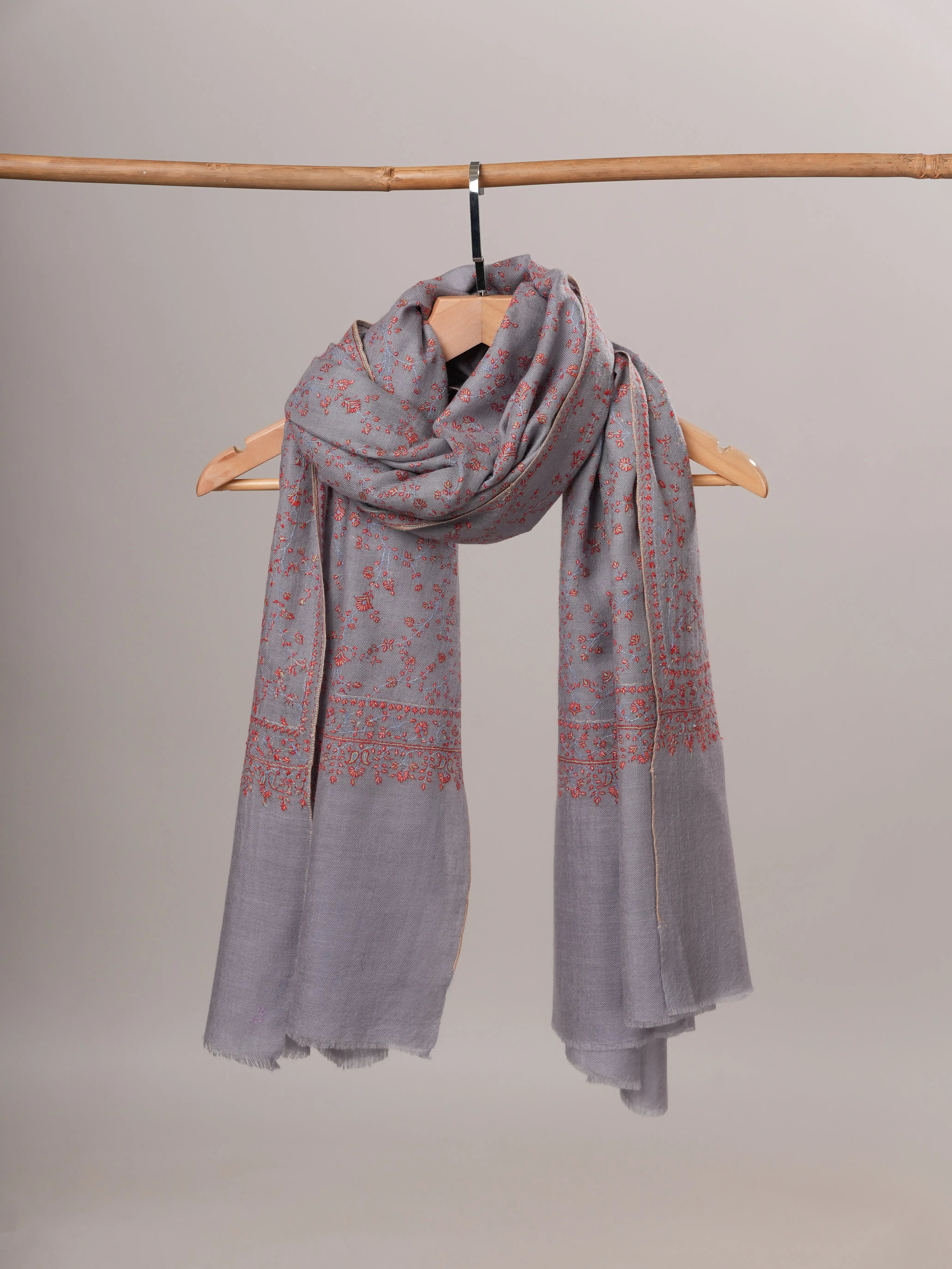 Hand Embroidered Fine Detailed Jali Soft Pashmina Shawl Shahkaar Global