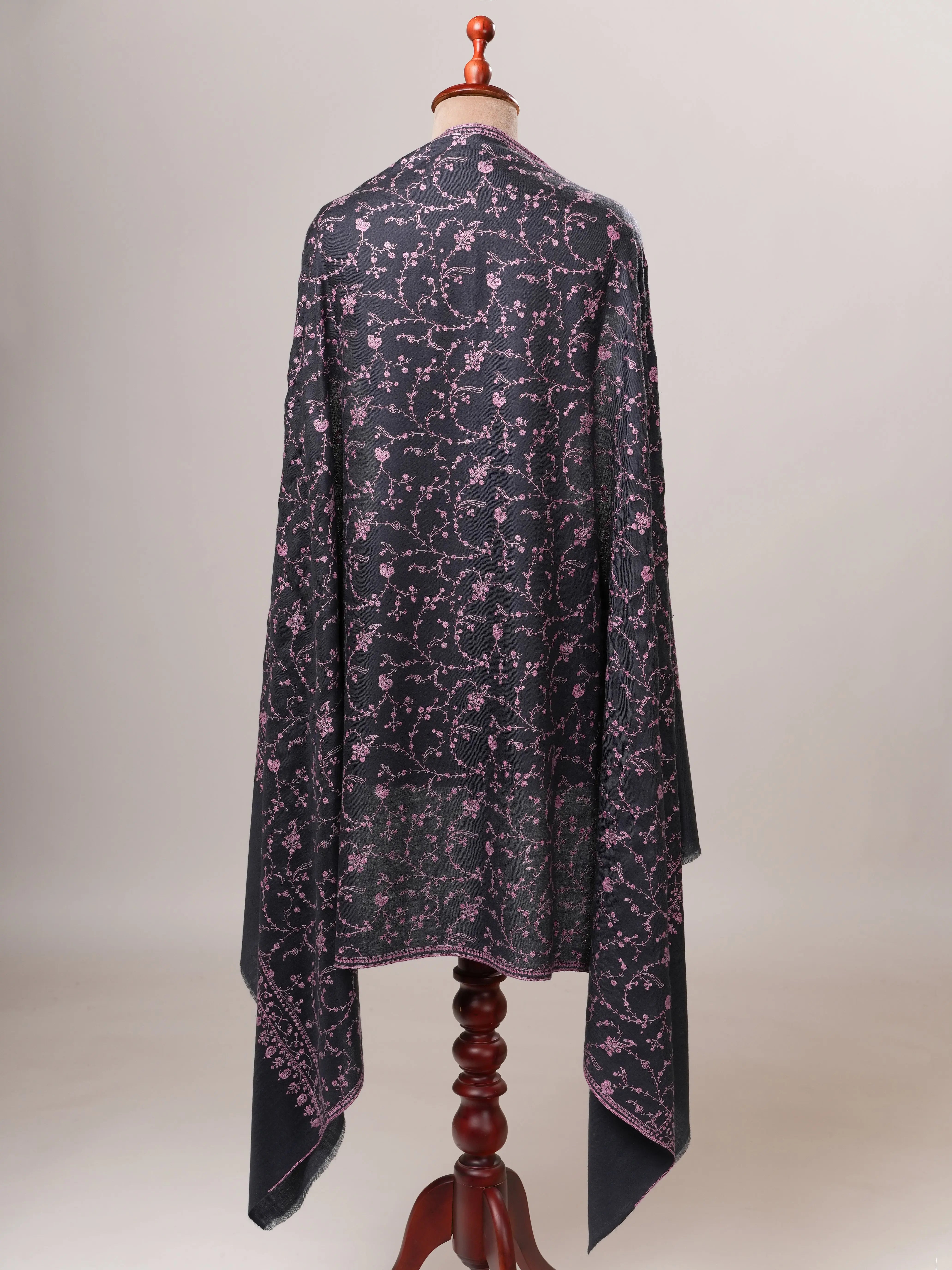 Featherlight Handwoven Pashmina Shawl with Detailed Hand Embroidery Shahkaar Global