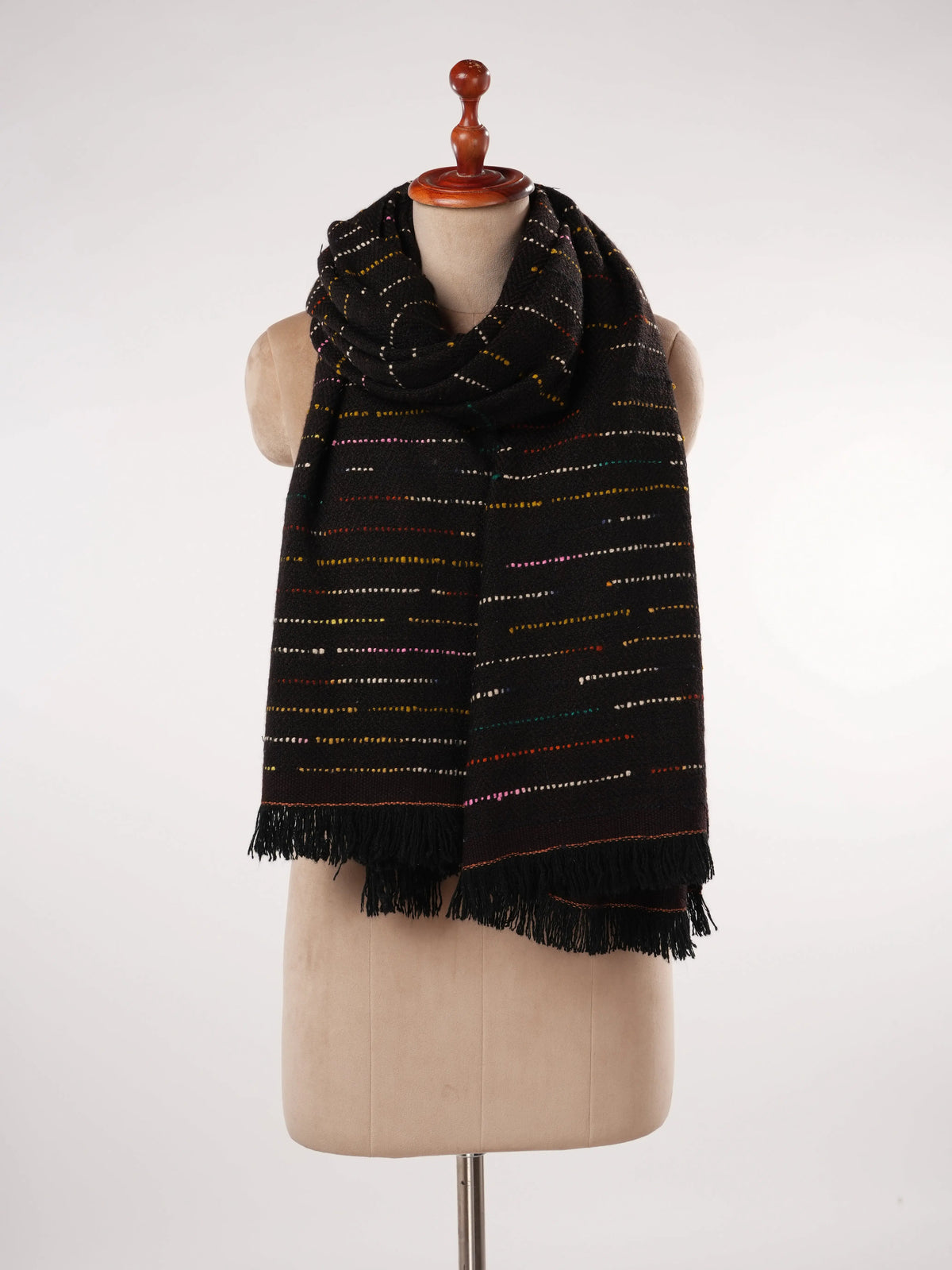 Dark Blue Thick Handwoven Original Cashmere Scarf