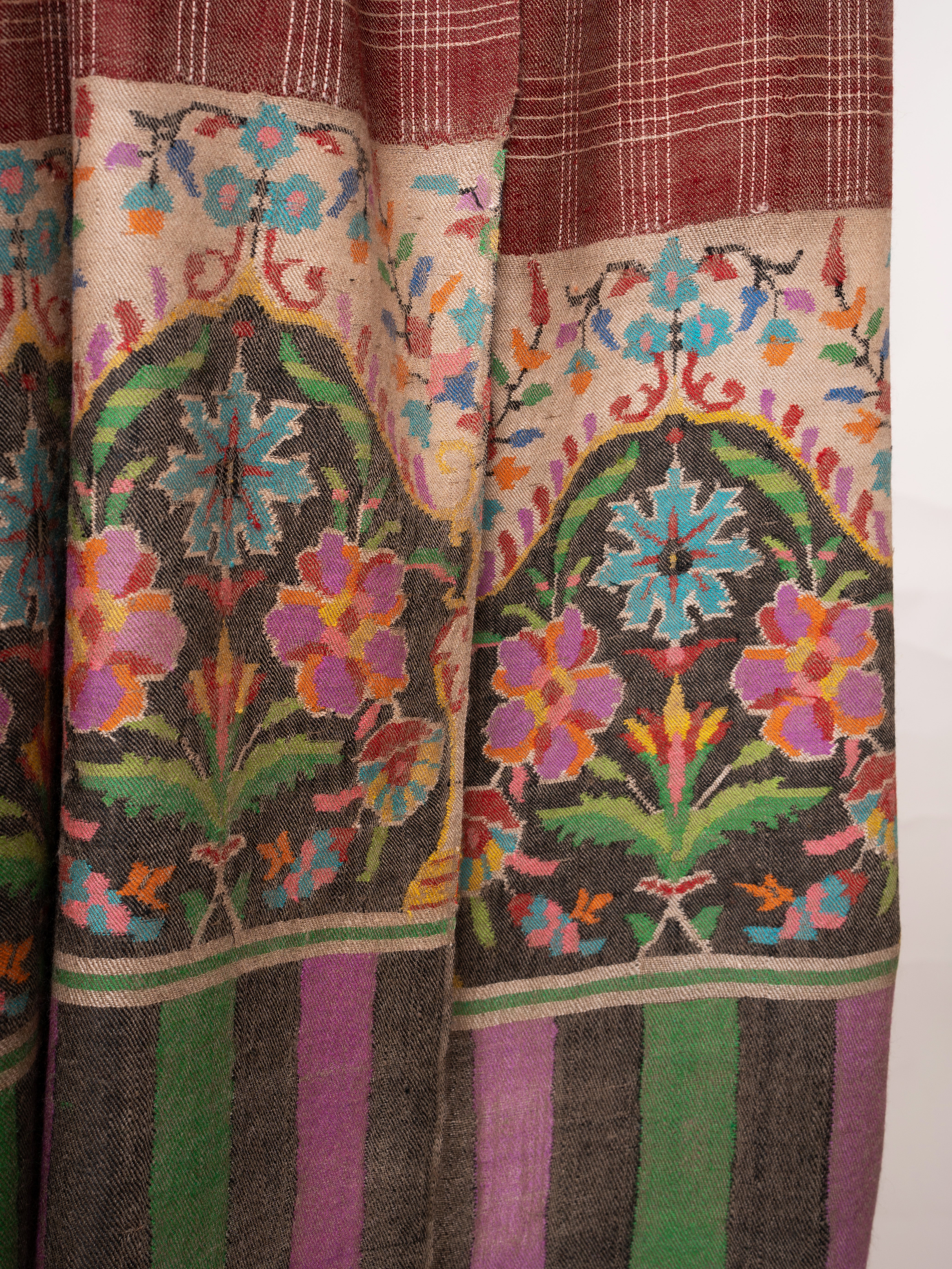 Dual Tone Kani Pashmina Shawl Soft Handwoven Cashmere by Shahkaar