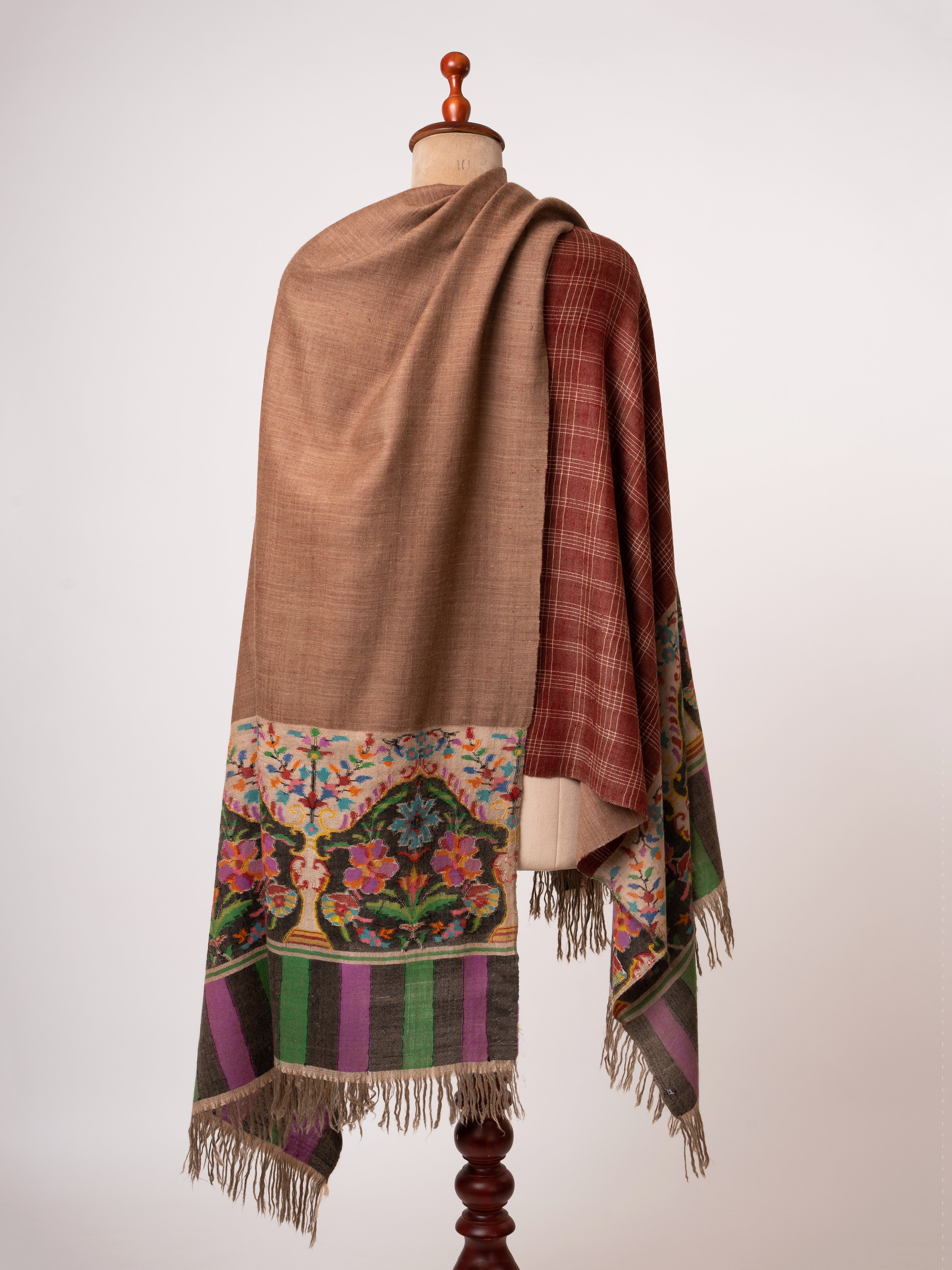 Dual Tone Kani Pashmina Shawl Soft Handwoven Cashmere by Shahkaar