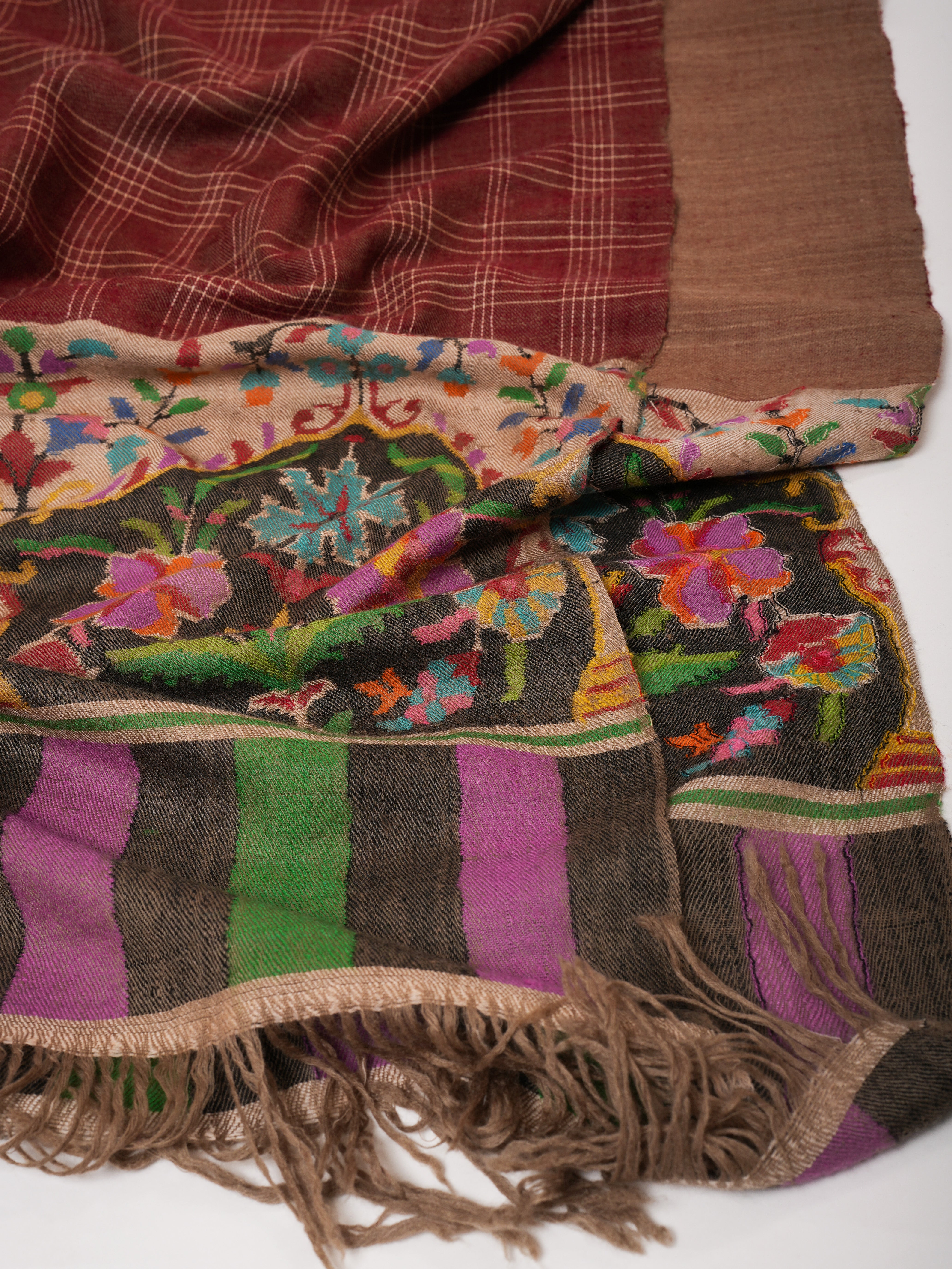 Dual Tone Kani Pashmina Shawl Soft Handwoven Cashmere by Shahkaar