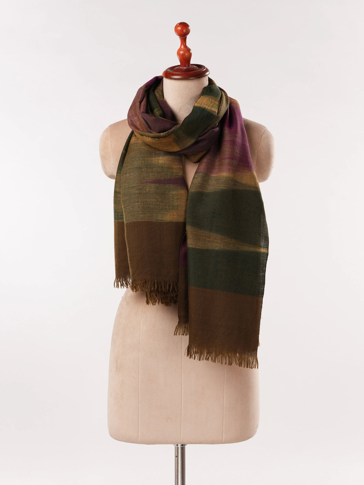 Handwoven Genuine Pashmina Shawl with Ikat Weaving
