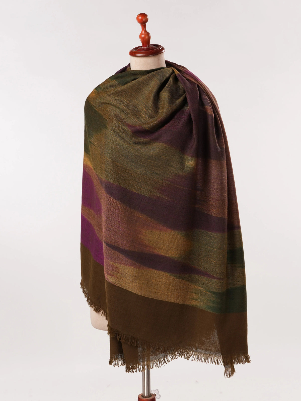 Handwoven Genuine Pashmina Shawl with Ikat Weaving