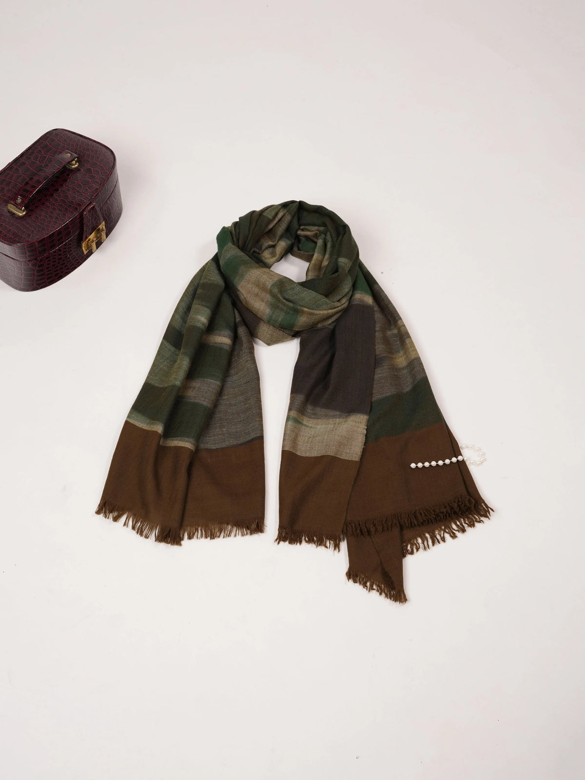 Handwoven Classic Pashmina Shawl with Ikat Weaving