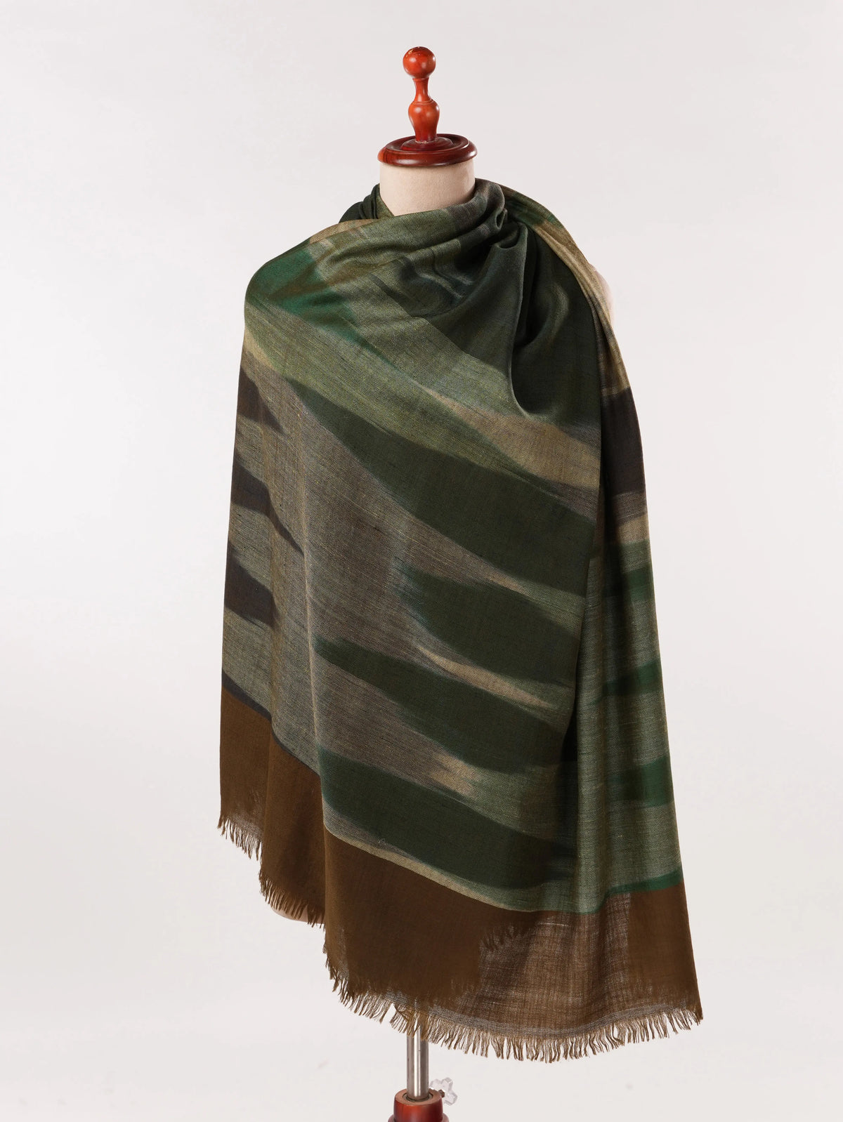 Handwoven Classic Pashmina Shawl with Ikat Weaving