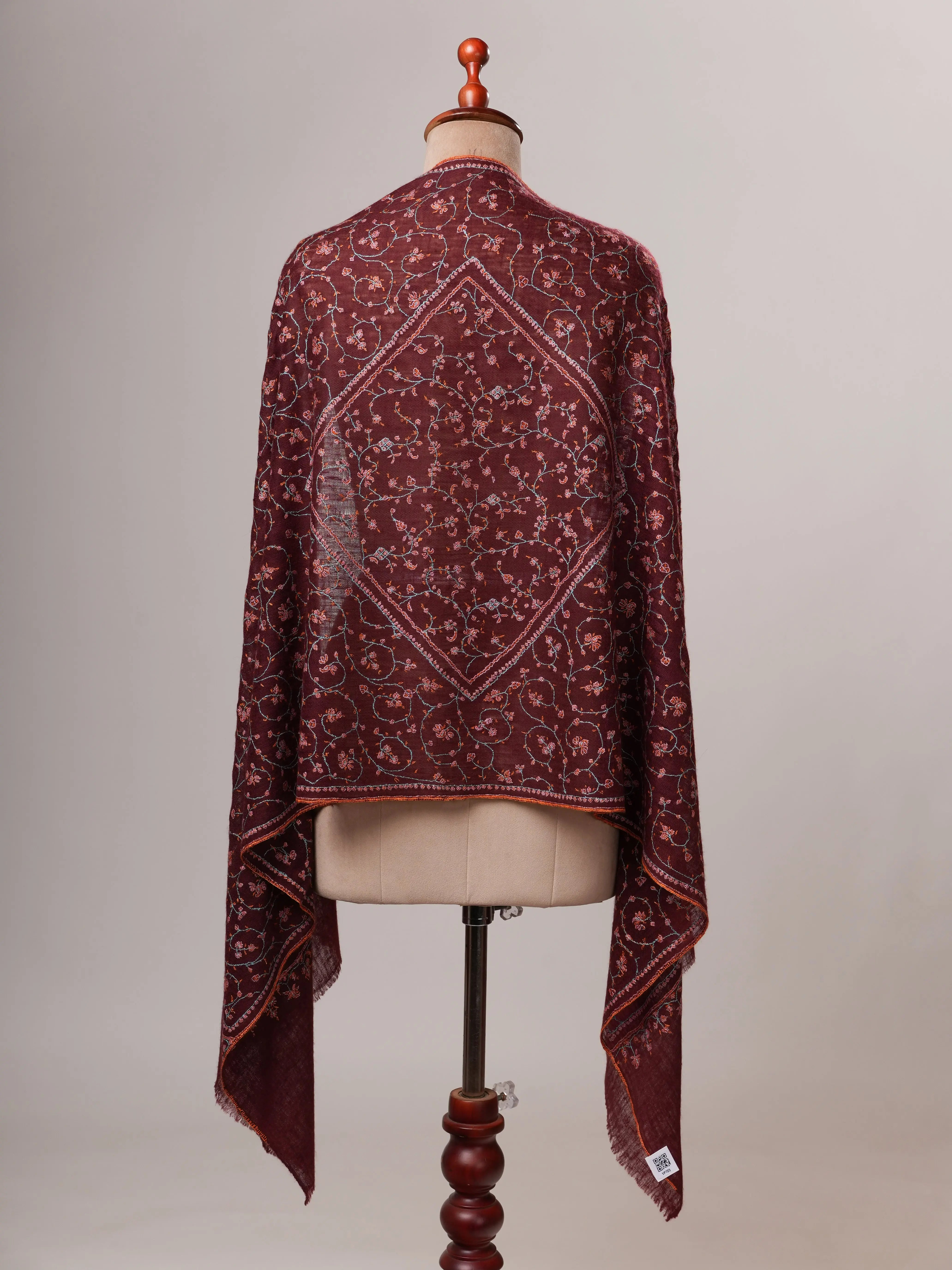 Featherlight Baby Soft Handwoven Cashmere Scarf with Hand Embroidery Shahkaar