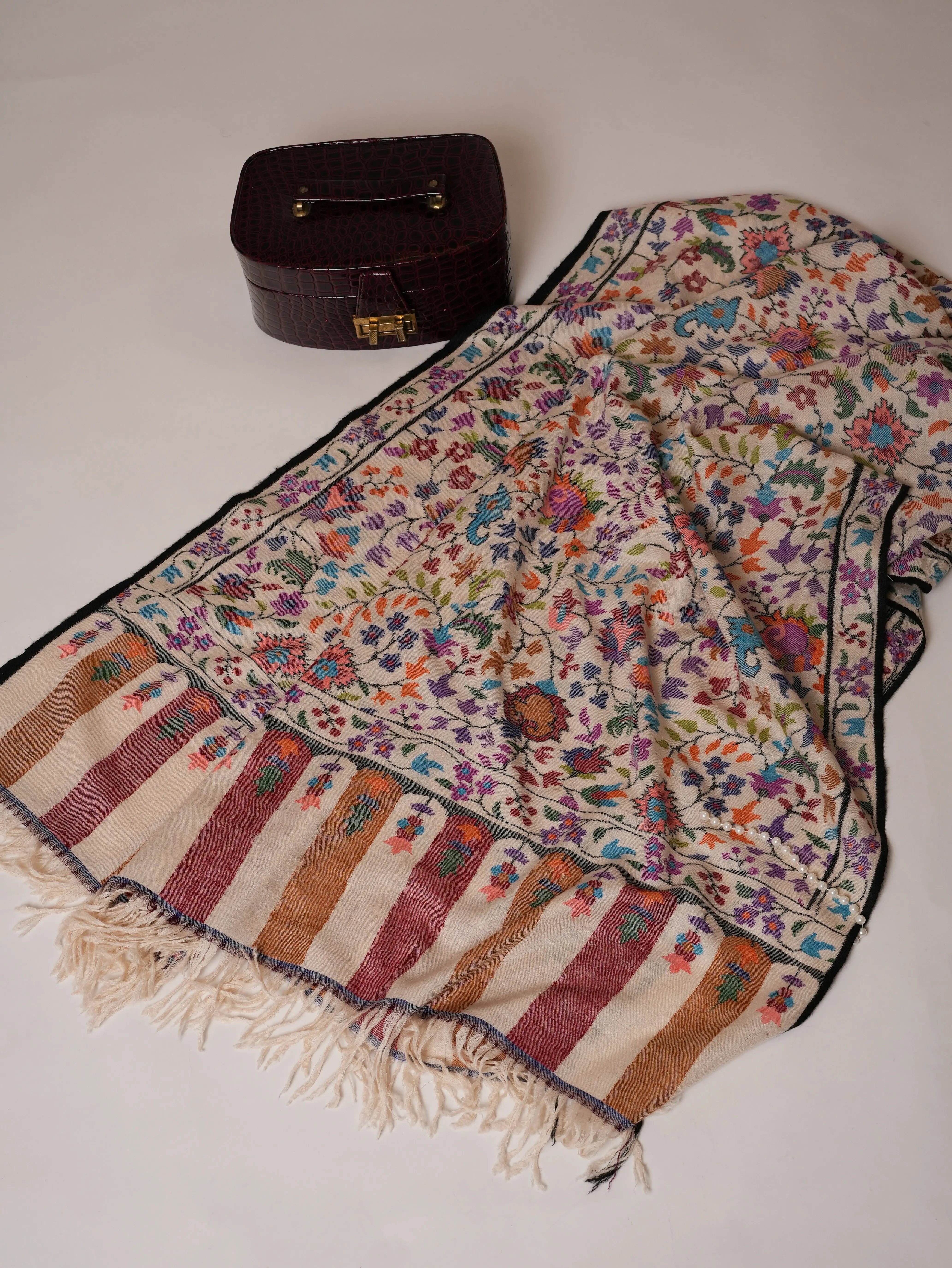 Floral Handwoven Kani Pashmina Shawl Shahkaar Global