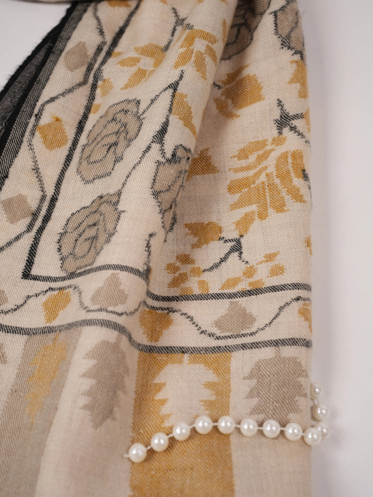 Handwoven Tan Kani Kashmiri Authentic Pashmina Shawl Shahkaar.com