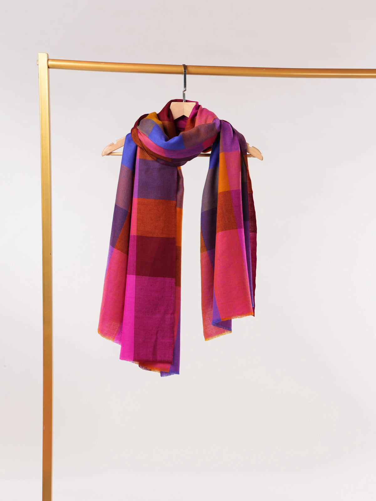 Contemporary Multicolor Handwoven Pure Pashmina Shawl