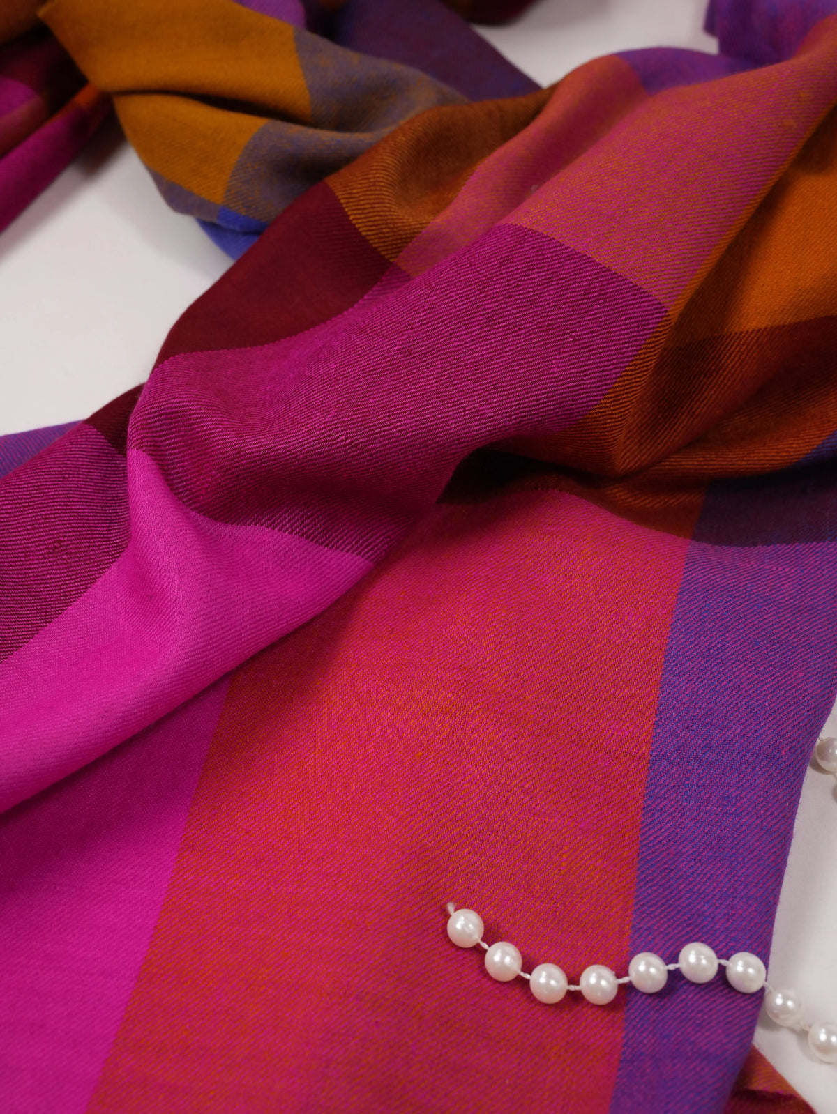 Contemporary Multicolor Handwoven Pure Pashmina Shawl