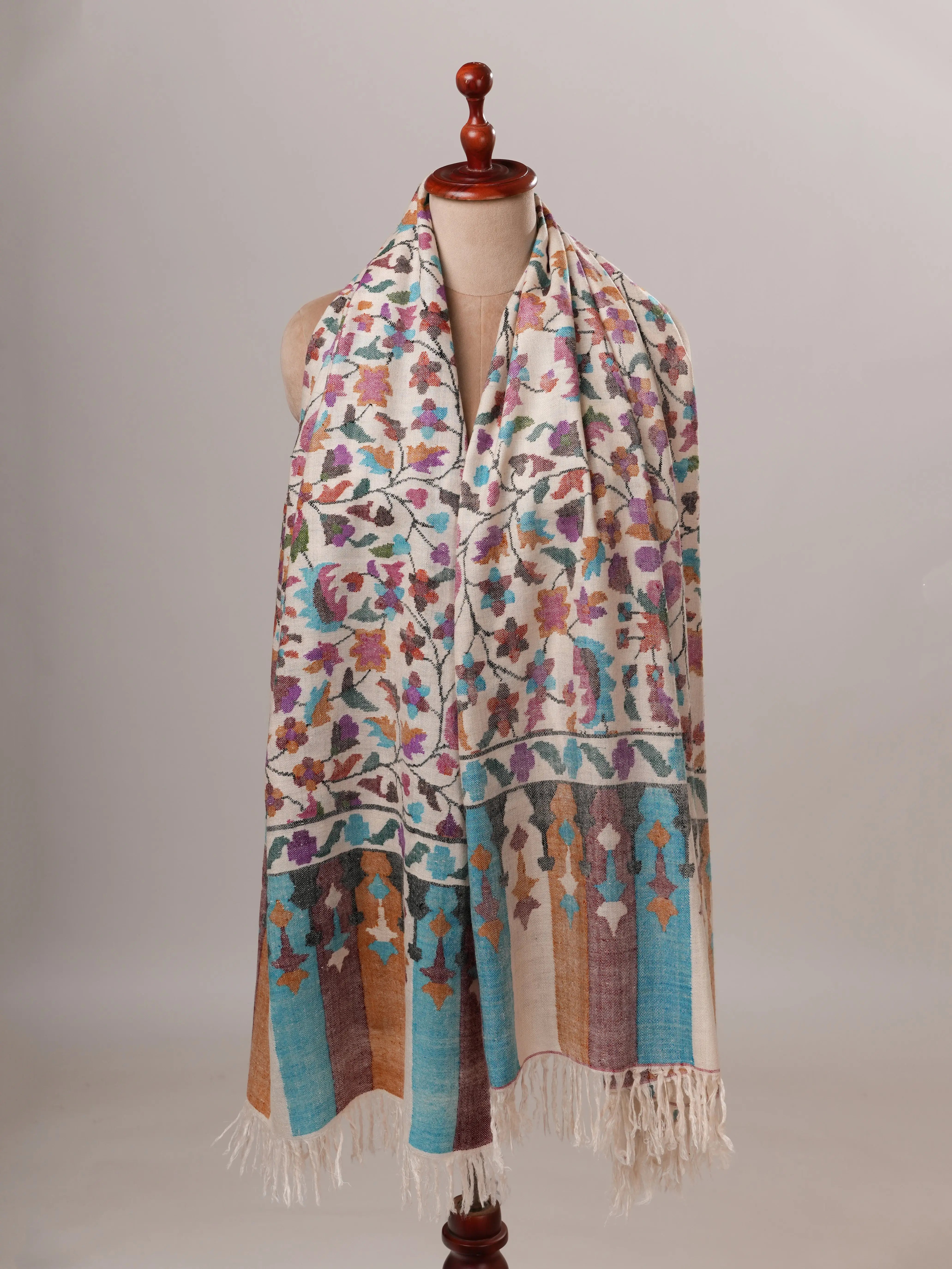 Handspun Handwoven Kani Pashmina Indian Shawl Shahkaar Global