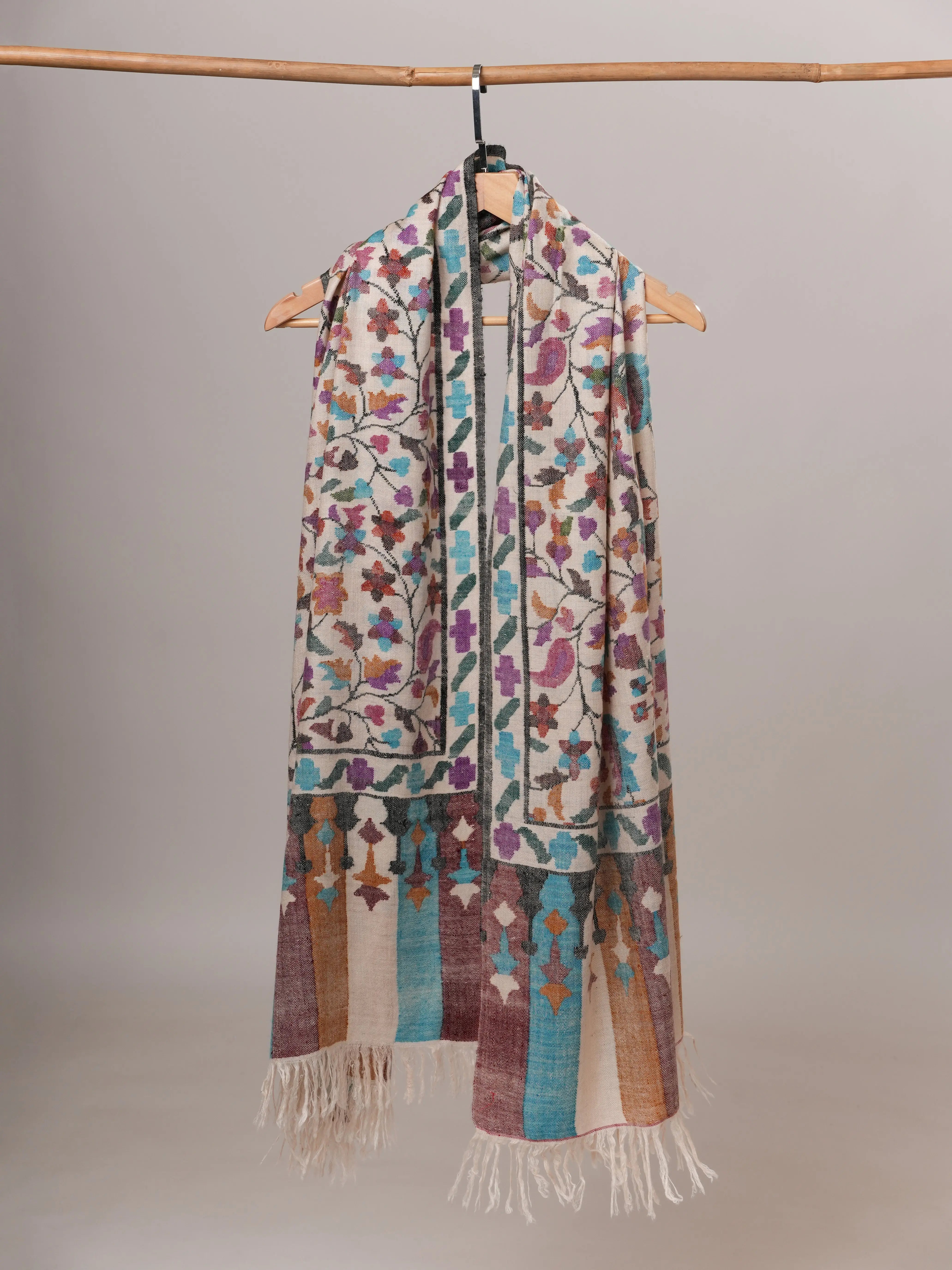 Handspun Handwoven Kani Pashmina Indian Shawl Shahkaar Global