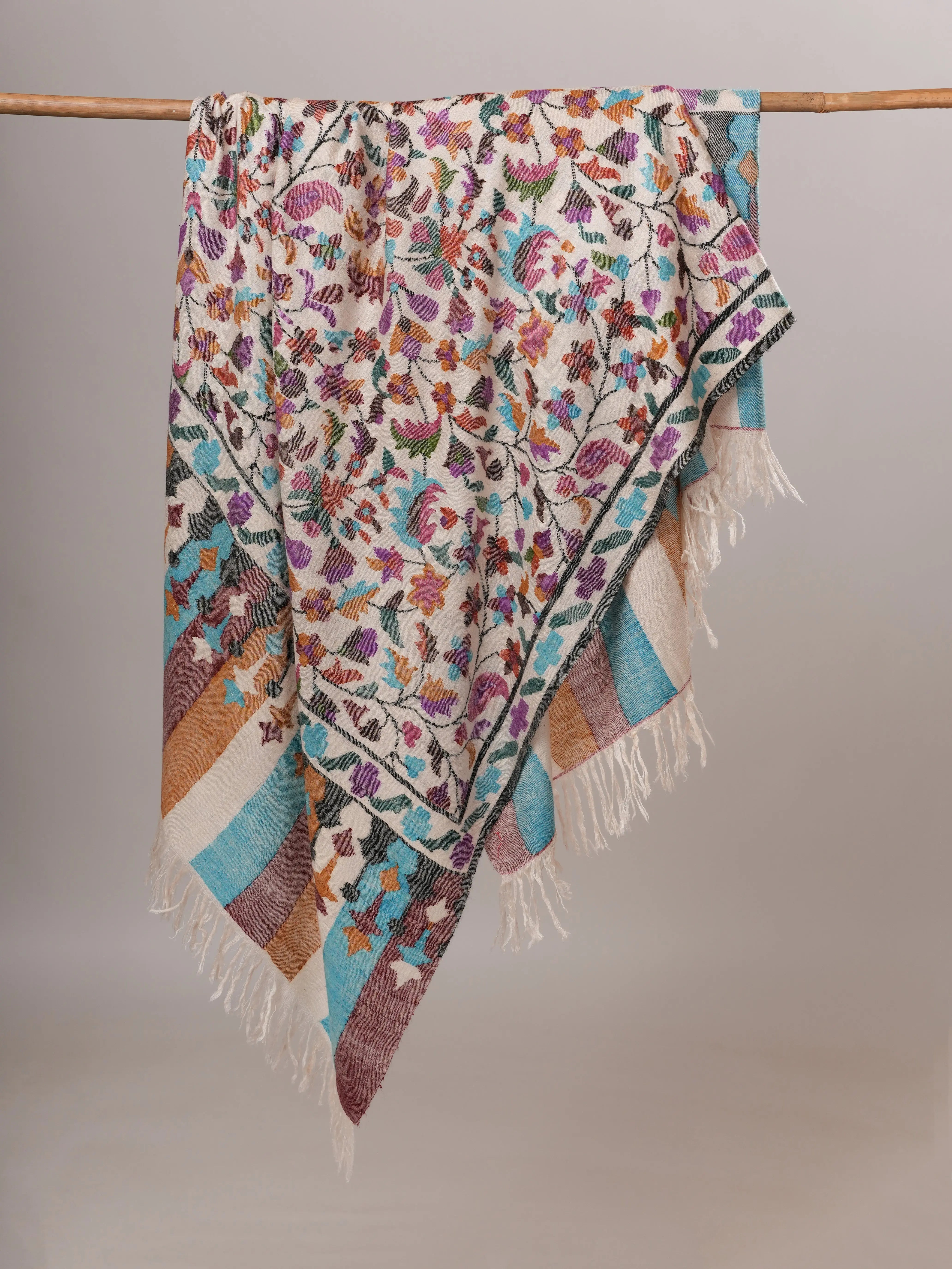 Handspun Handwoven Kani Pashmina Indian Shawl Shahkaar Global