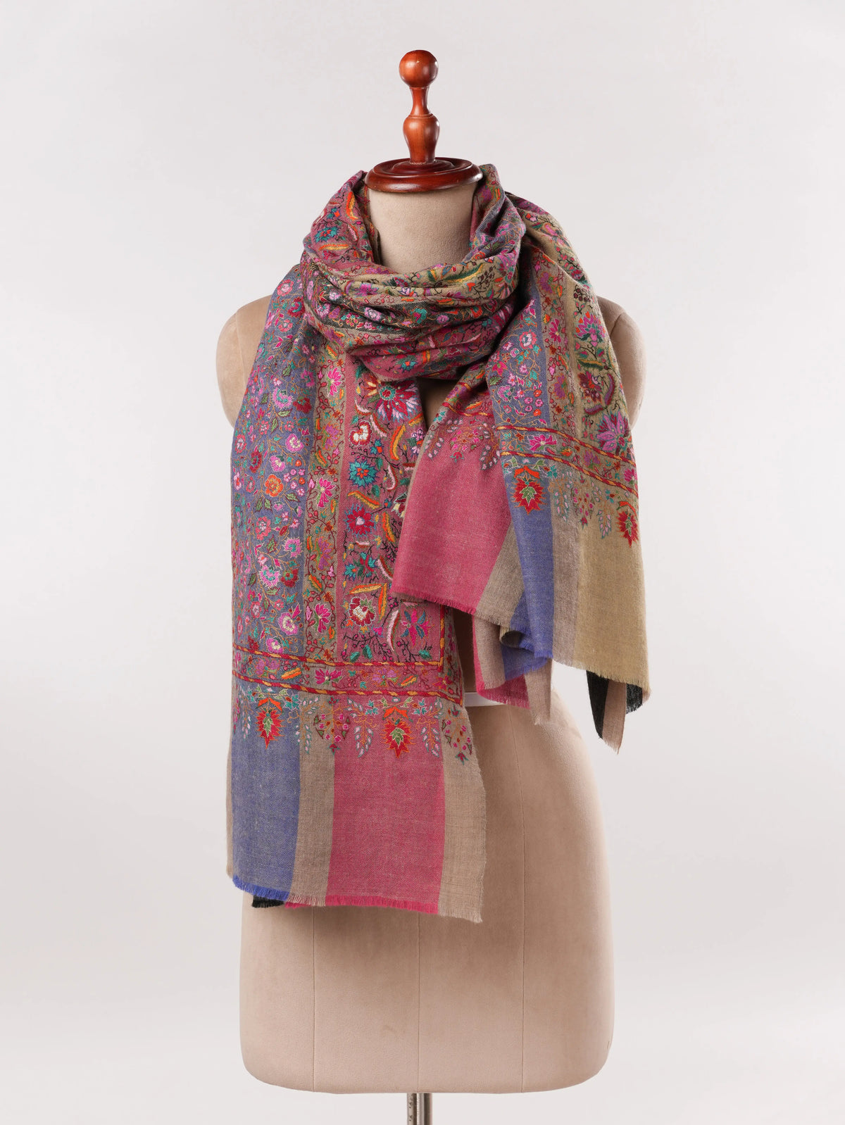 Jamawar El Nakışlı El Dokuması Saf Pashmina Şal